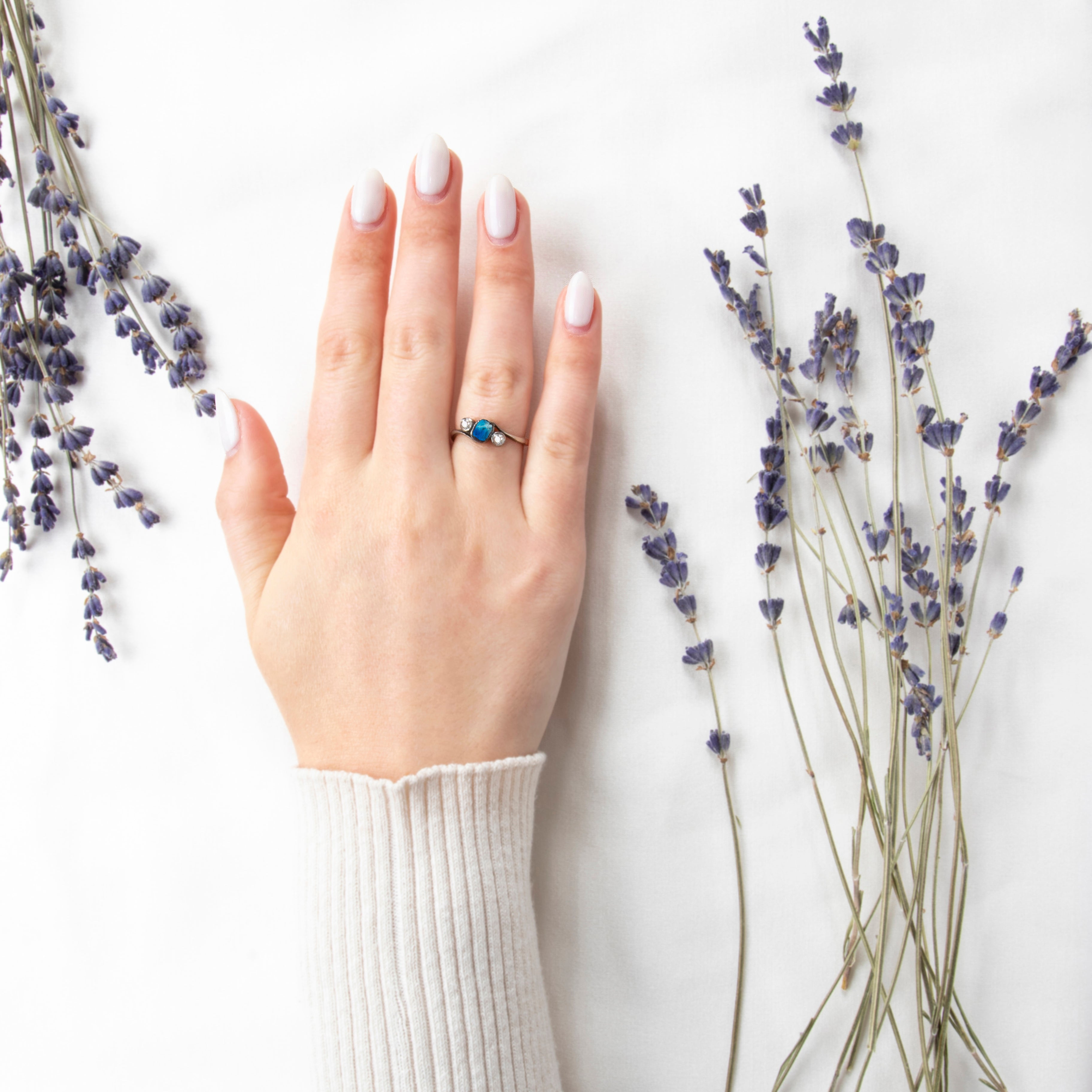 Antique Georgian 12k Yellow Gold Sapphire Diamond 3 Stone Ring 7.25、mySite、hinf8tx79