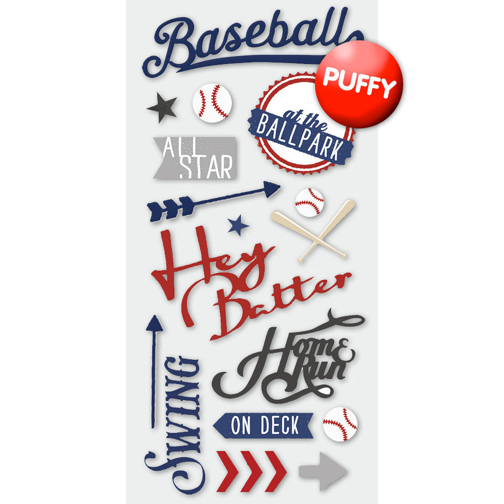  Baseball-Hey Batter Puffy Stickers、mySite、ghnorth