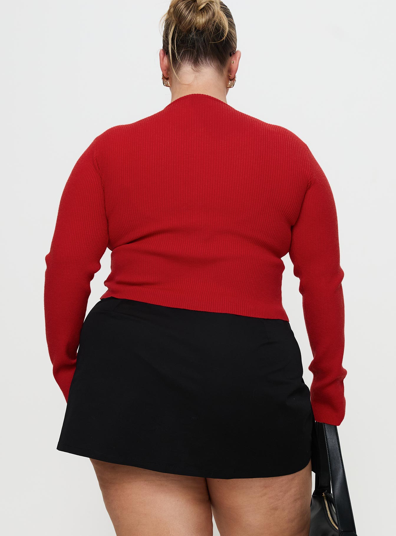 Suzu Long Sleeve Knit Top Red Curve、mySite、solidvoid