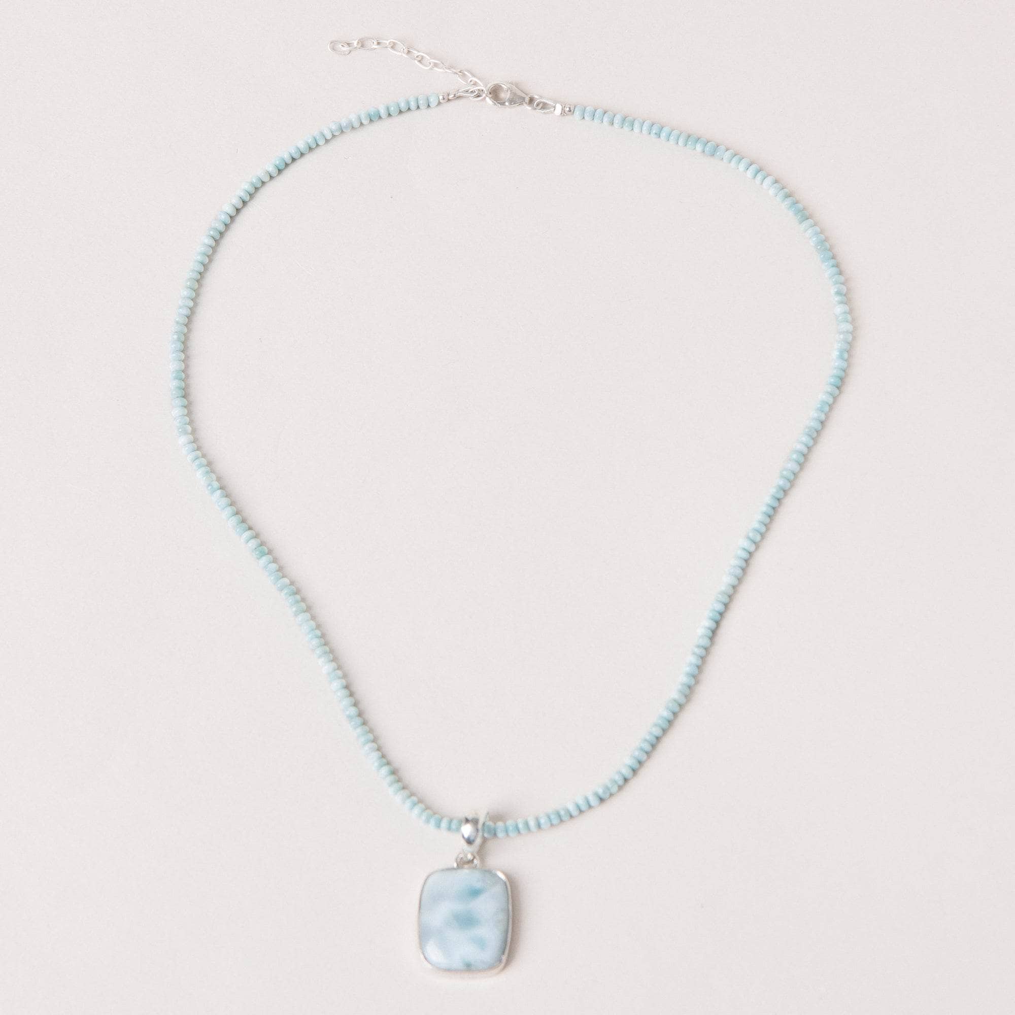Rare Genuine Larimar Square Pendant Necklace、mySite、hinf8tx79