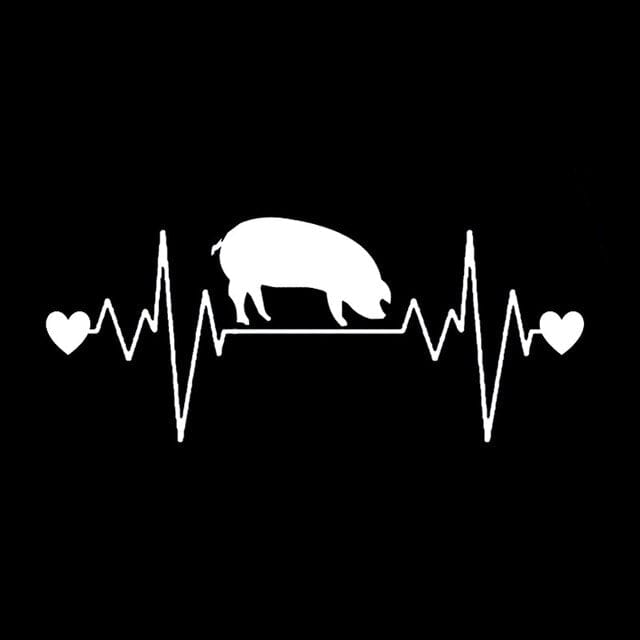 Pig Lover Bumper Stickers Heartbeats for Piggies!、mySite、g9winljtr