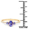 Tanzanite and Diamond 3 Stone Ring in Solid 14K Yellow Gold, So Elegant and Dainty!、mySite、g9winljtr