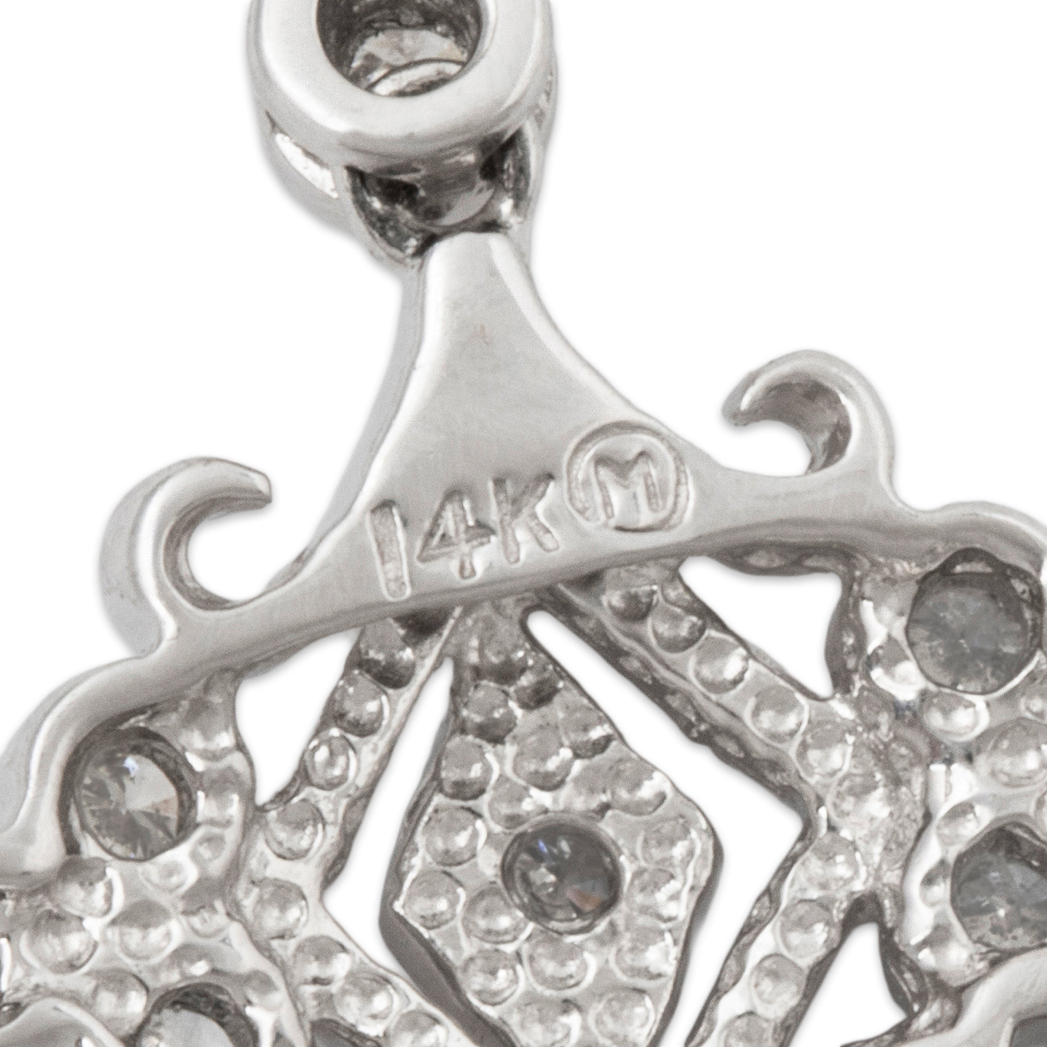 Vintage 14k White Gold .522cttw Diamond Chandelier Dangle Earrings、mySite、hinf8tx79