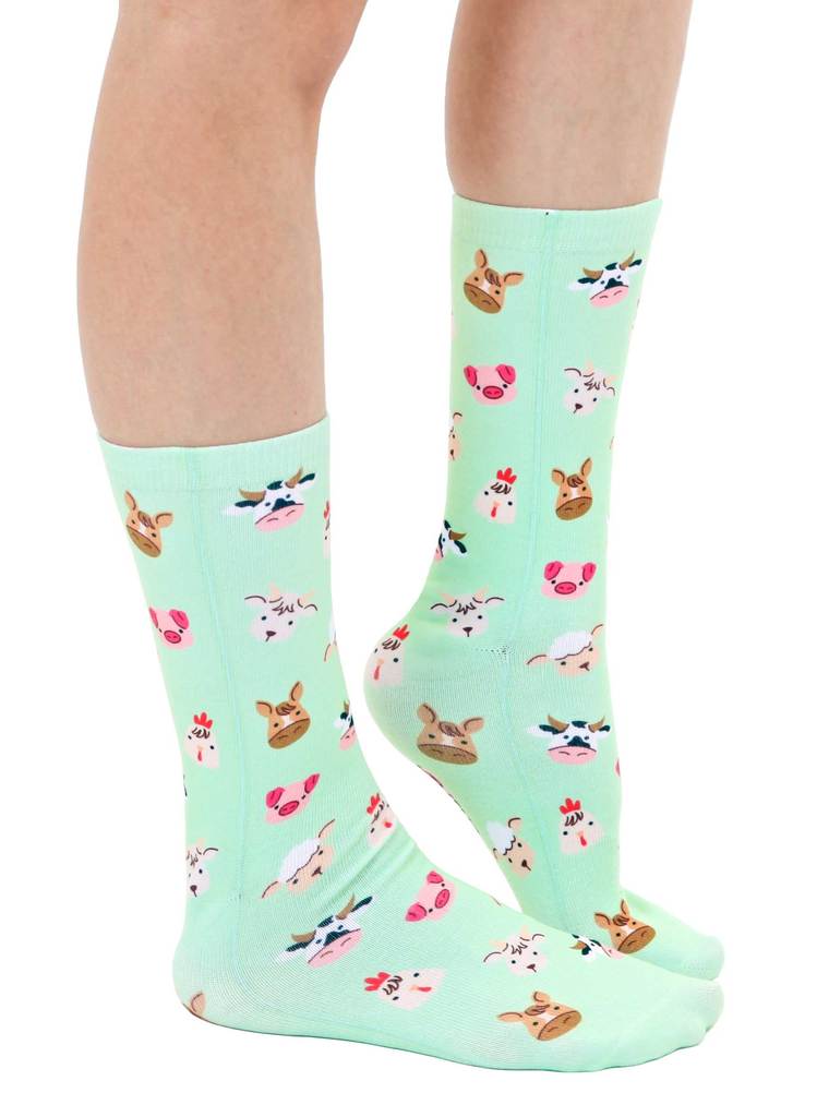 Farm Animal Socks-Down on the Farm The Gang's All Here Unisex Crew Socks *、mySite、g9winljtr