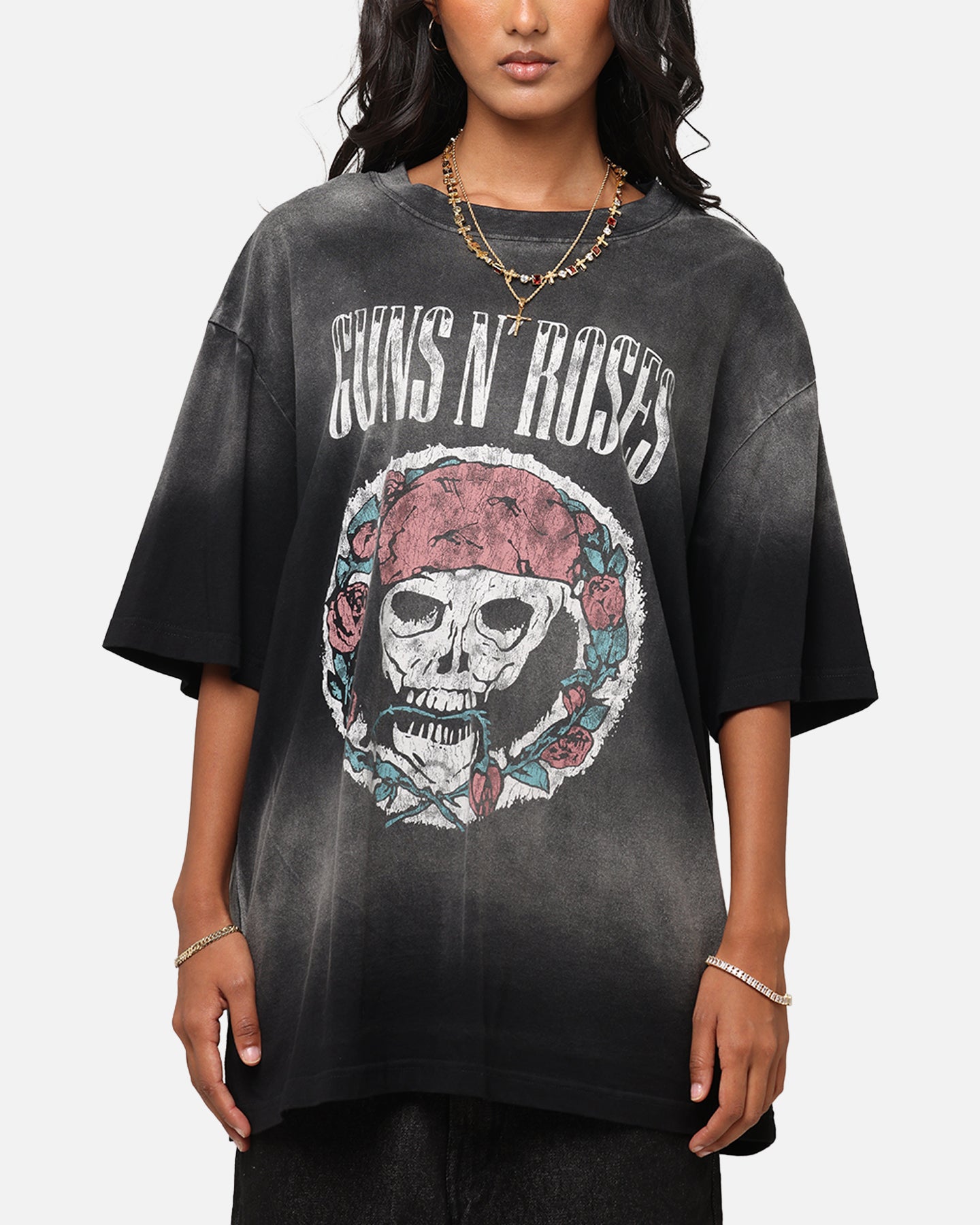 Guns N Roses LA Roses Vintage T-Shirt Washed Black、mySite、zt4zffjzw