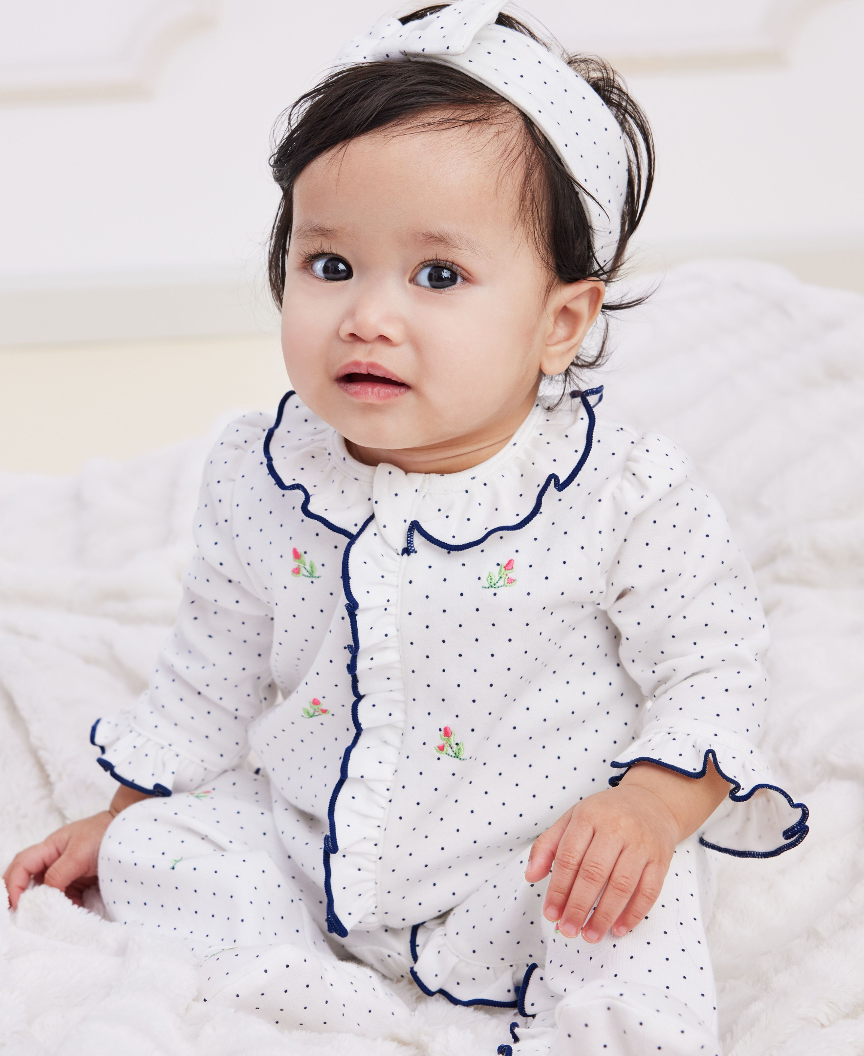  Rosebud 2-Way-Zip Footed One-Piece and Headband、mySite、layawaytickets