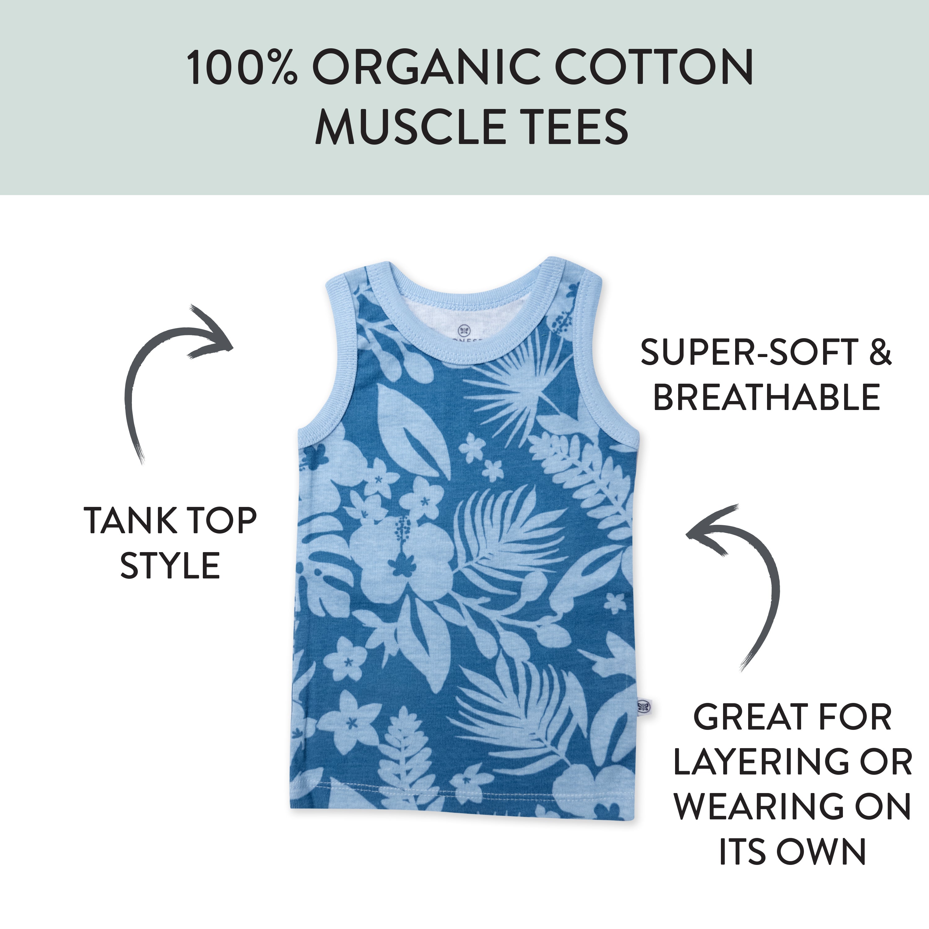  5-Pack Organic Cotton Sleeveless Muscle T-Shirts、mySite、layawaytickets