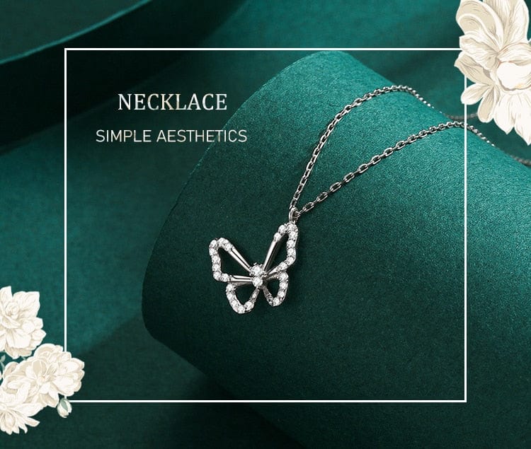 Elegant Butterfly Necklaces and Ring in Fine 925 Sterling Silver with CZ、mySite、g9winljtr