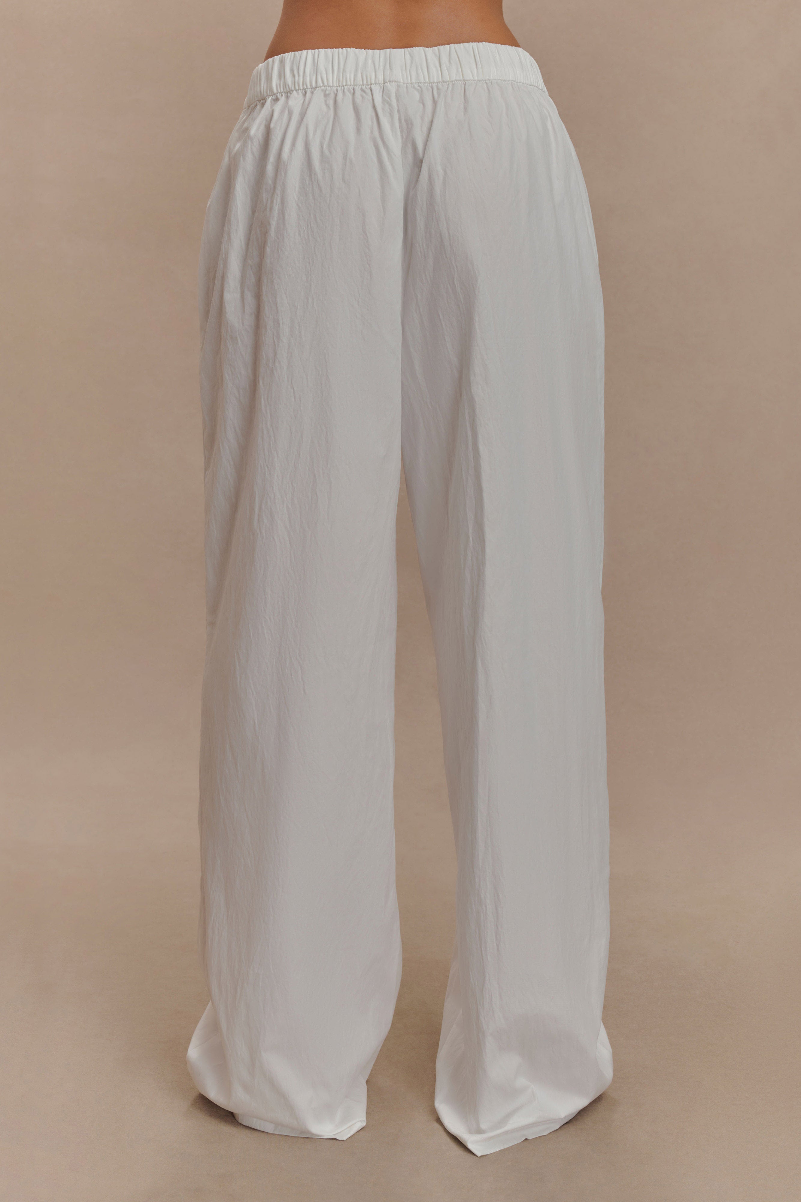 Campbell Cotton Wide Leg Pants - White、mySite、solidvoid