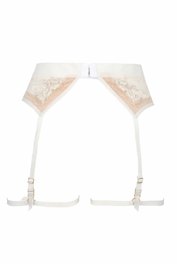 Après Minuit Suspender Belt - White、mySite、bengalsvssteelers