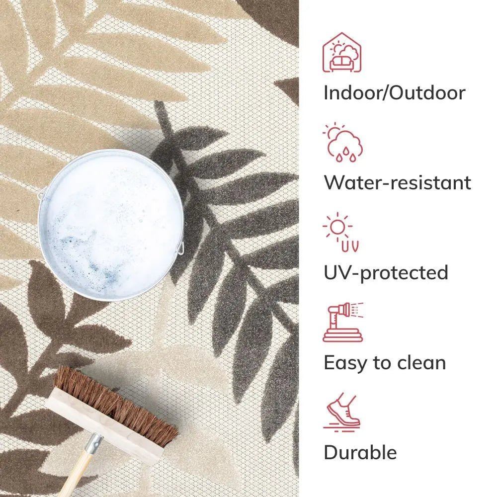 Mariah Modern Floral Indoor/Outdoor Ivory High-Low Rug、mySite、gigharbornorthrealestate