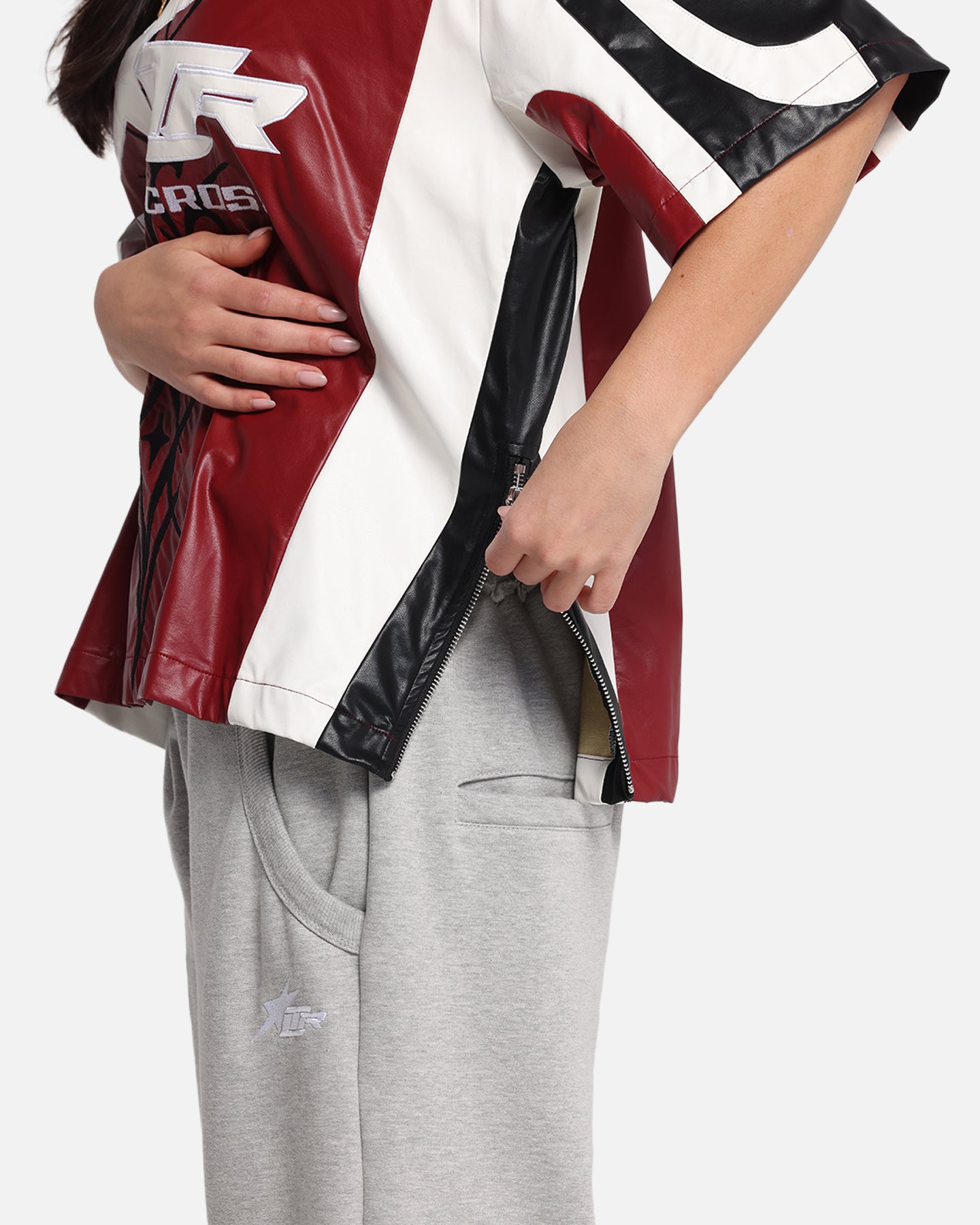 Loiter Vegan Leather Football Top Red/Black、mySite、zt4zffjzw