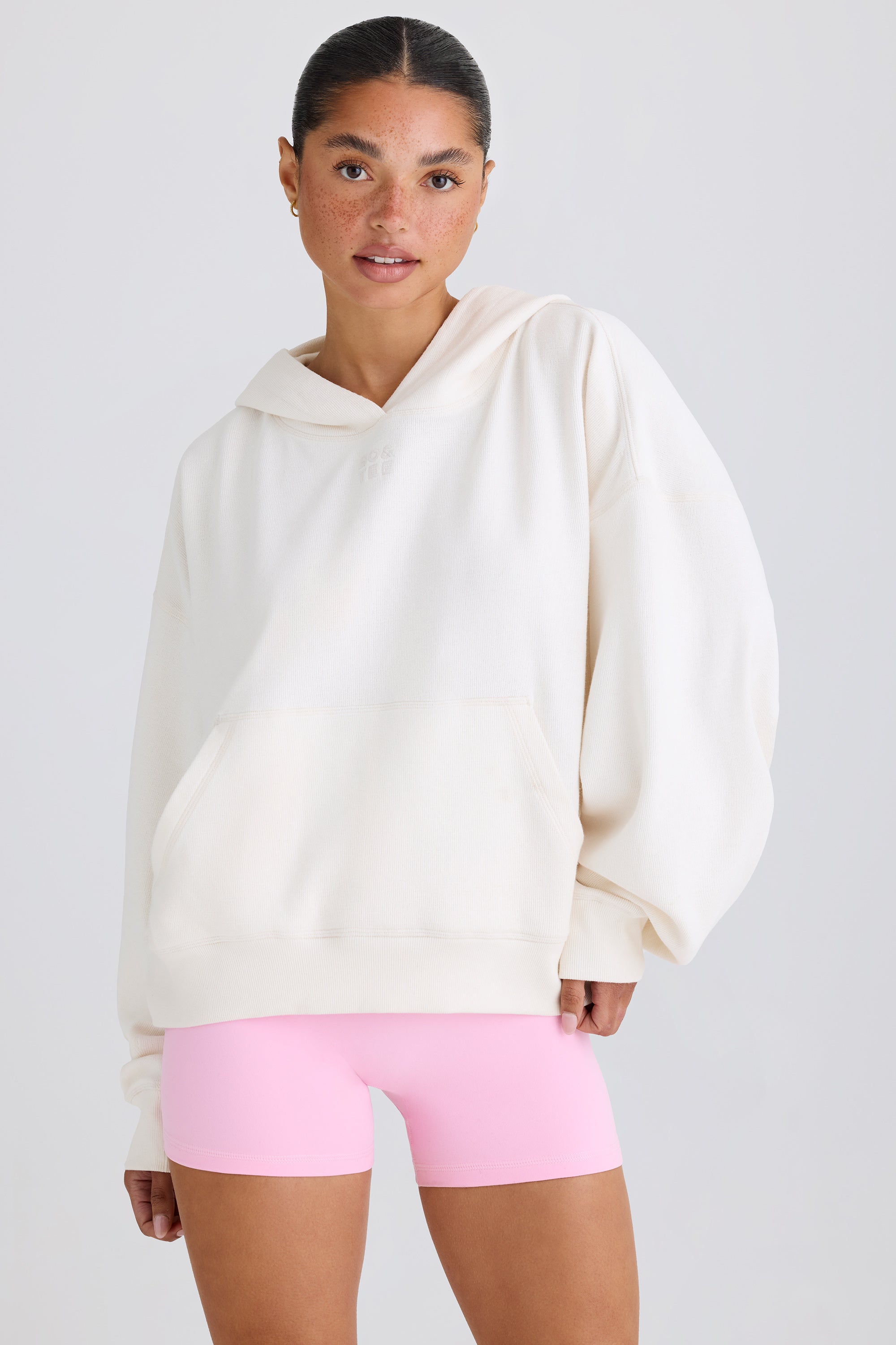 Graphic-Print Hoodie in White、mySite、solidvoid