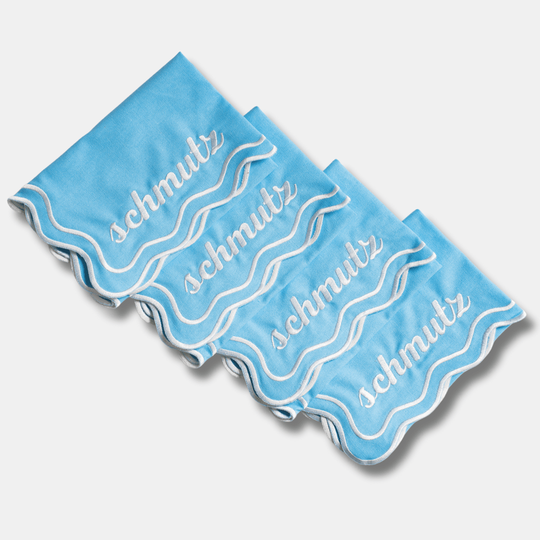Schmutz Dinner Napkins - Set of 4 - (Light Blue, Dark Blue or White)、mySite、topwebapps