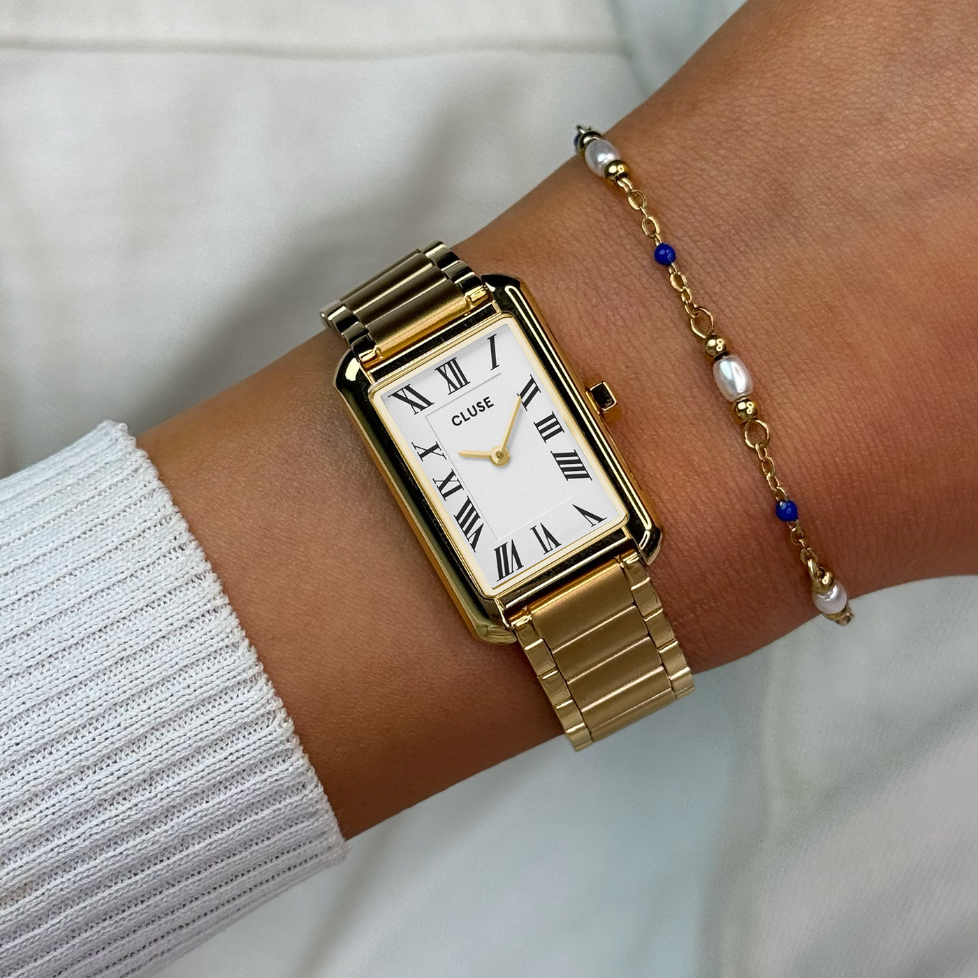 Belisenna Watch Steel, White, Gold Colour、mySite、botmansion