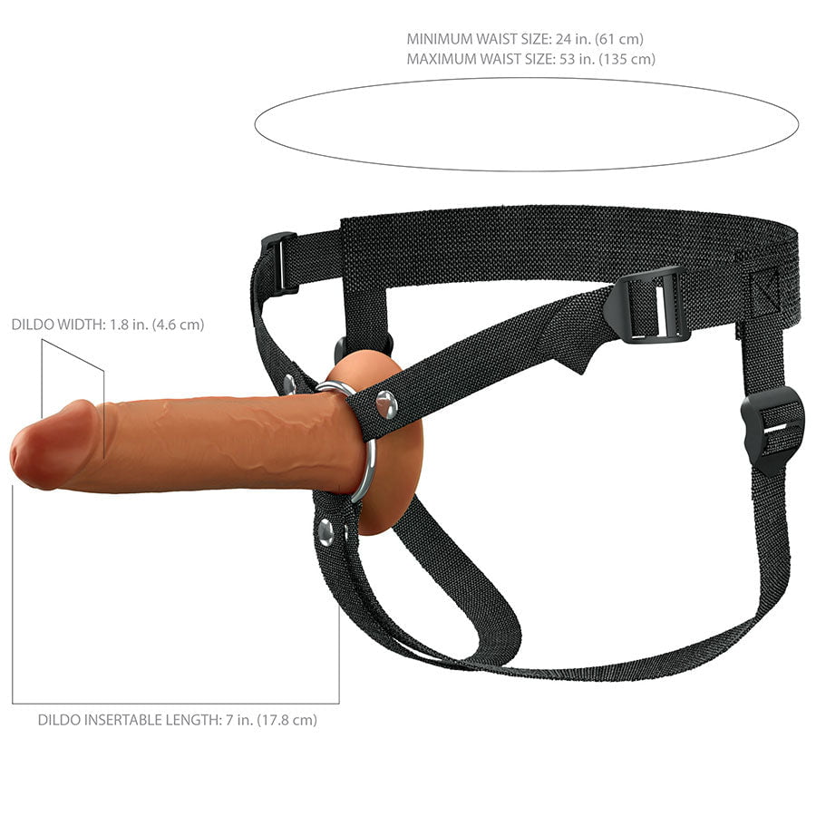 7 Inch Ultra Realistic Dual Density Mocha Brown Silicone Hollow Strap On for Men、mySite、bottomscart