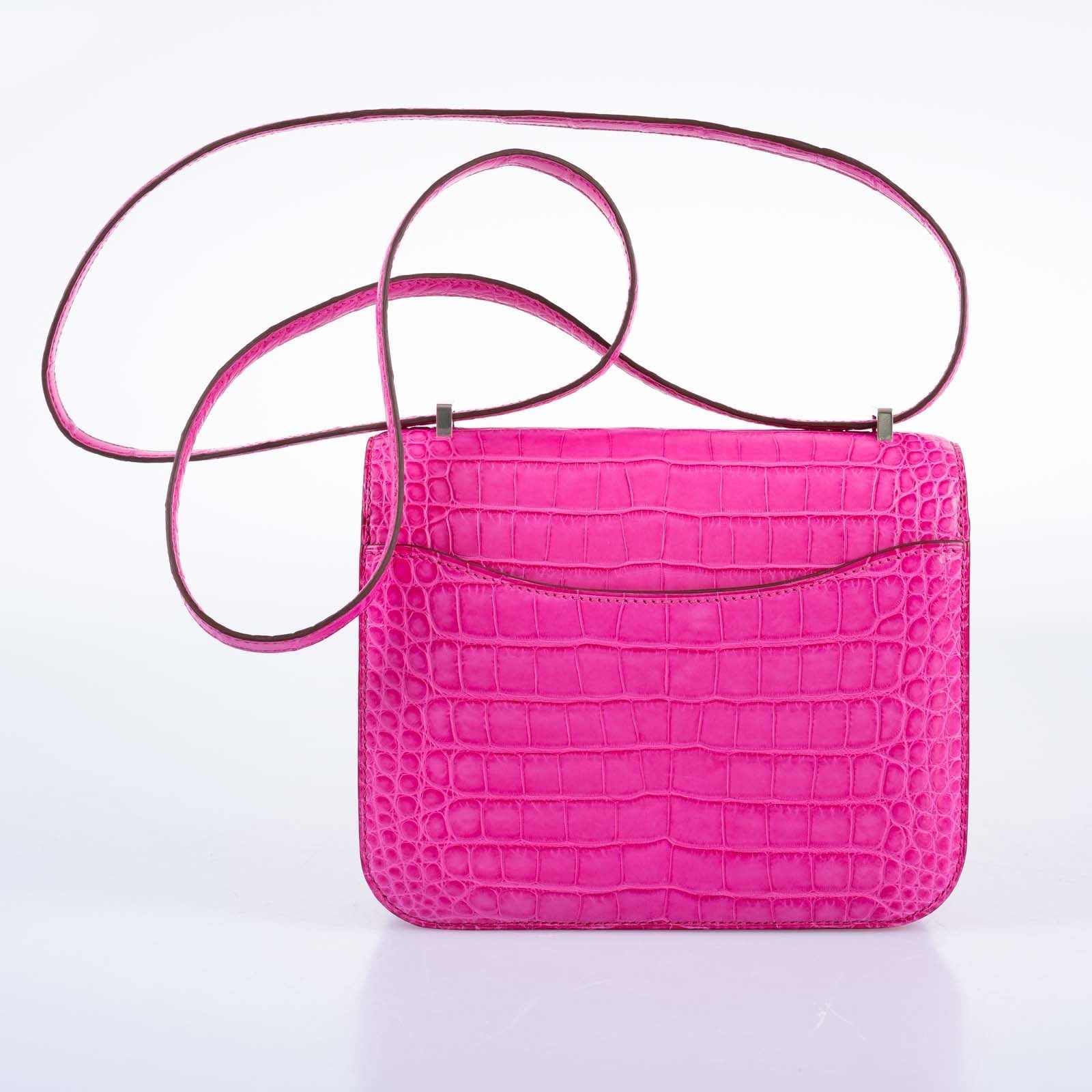 Hermès Constance 18 Rose Shocking Matte Alligator Palladium Hardware、mySite、garminoutage.com