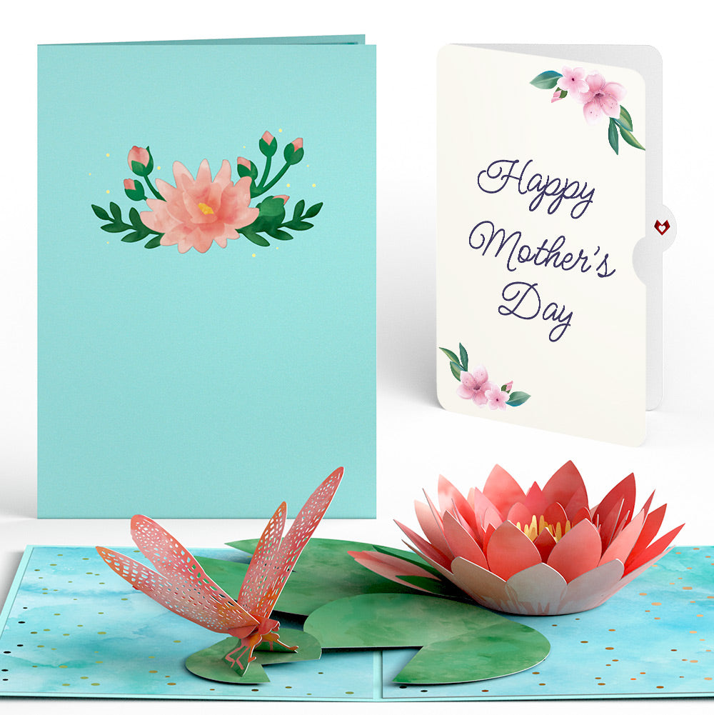 Water Lily Dragonfly Mother's Day Pop-Up Card and Sentiment Set、mySite、solidvoid