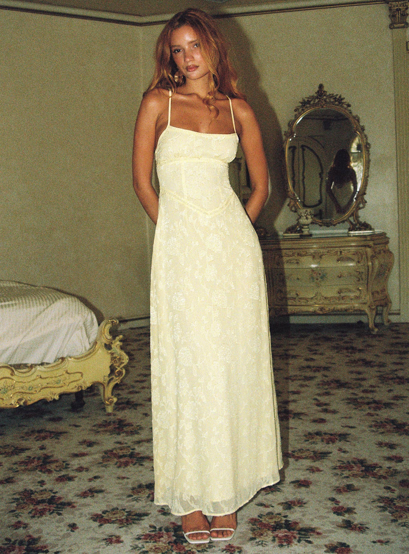 South Of France Maxi Dress Yellow Petite、mySite、solidvoid