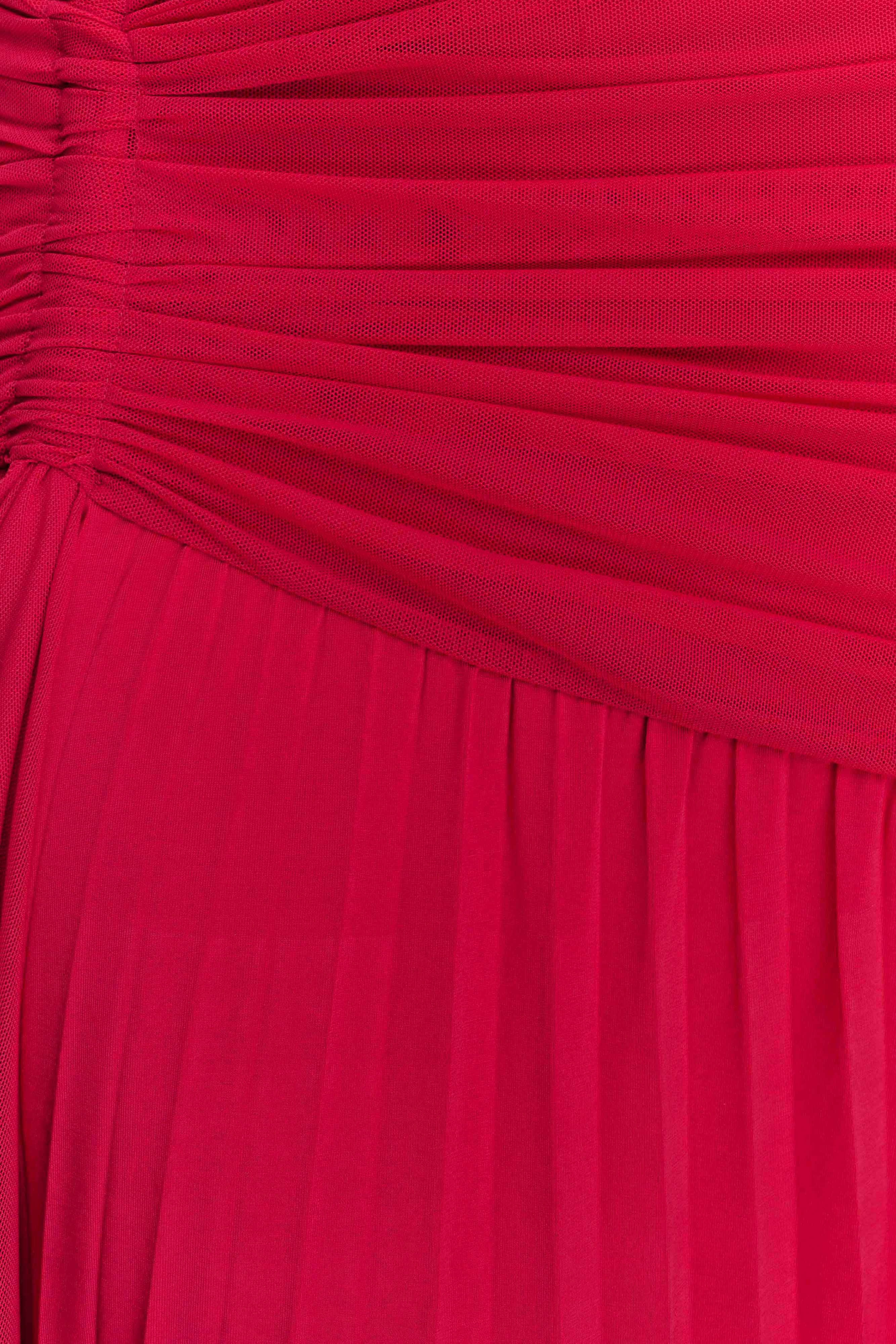 Dania Cowl Neck Slinky Maxi Dress - Fuchsia Pink、mySite、solidvoid