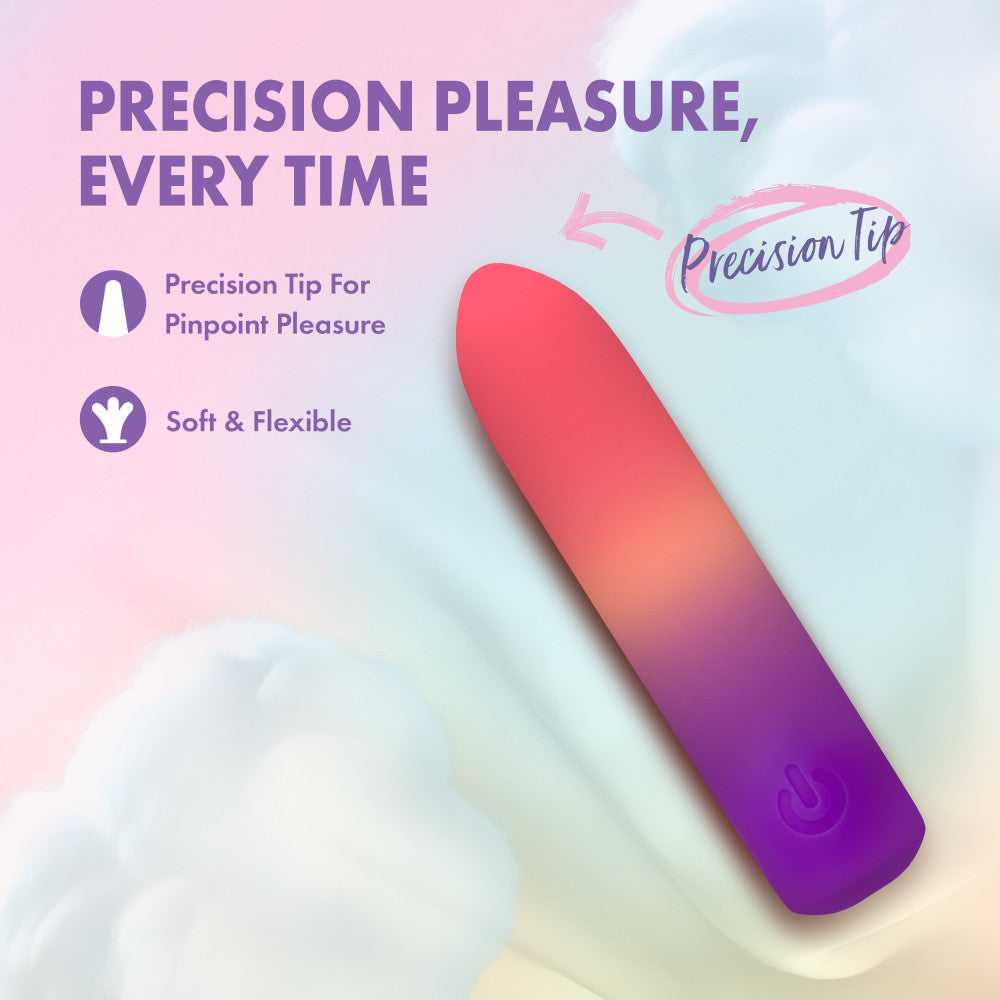 Play With Me by Blush ®| Cotton Candy 4 Inch Silicone Bullet Vibrator – USB Rechargeable Clitoral Nipple Massager – In Multicolor、mySite、bottomscart