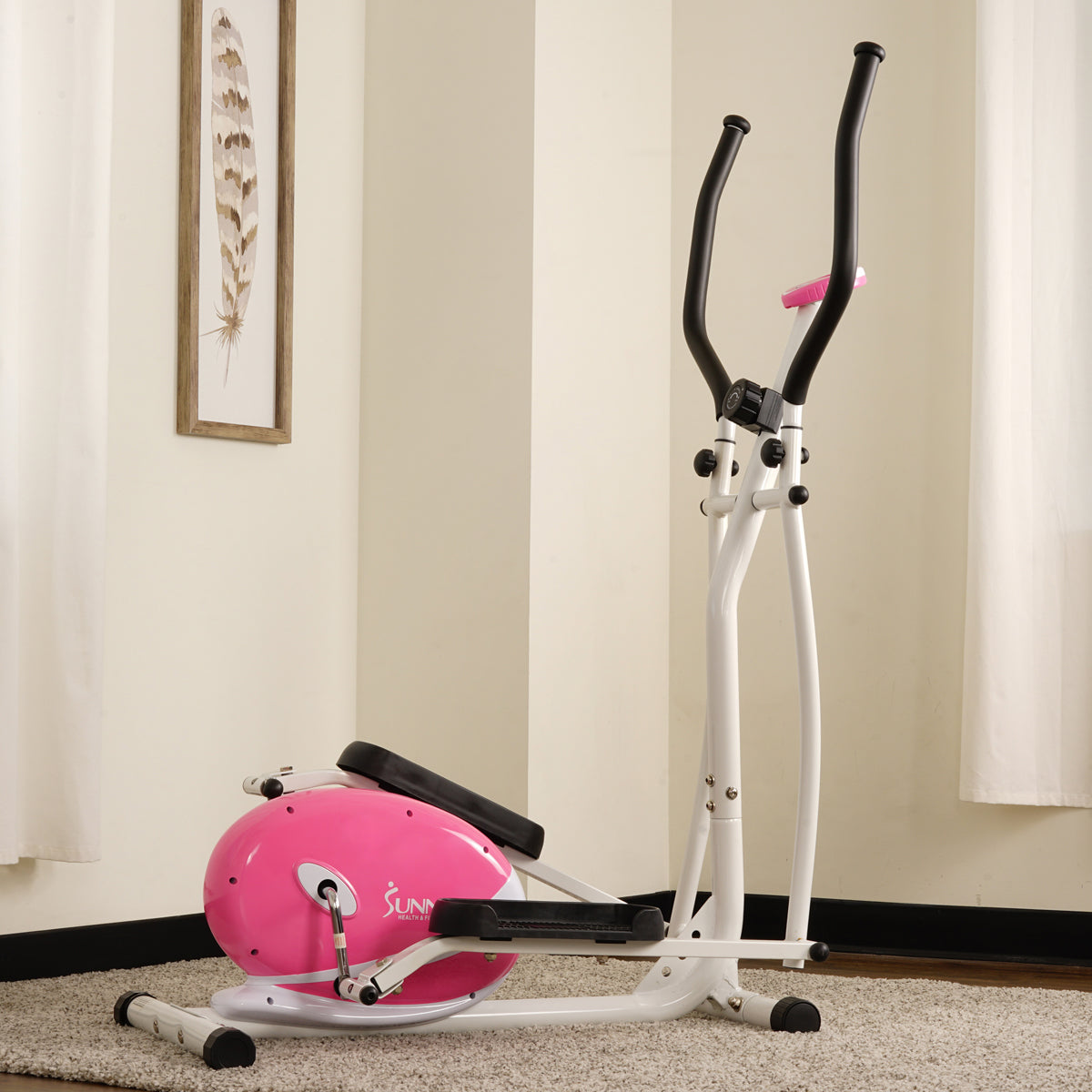  Pink Magnetic Elliptical Trainer Elliptical Machine w/ LCD Monitor、mySite、ghnorth