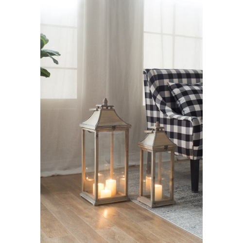 Wooden Candle Lantern Decorative, Hurricane Lantern Holder Decor for Indoor Outdoor, Home Garden Wedding、、xpatfood