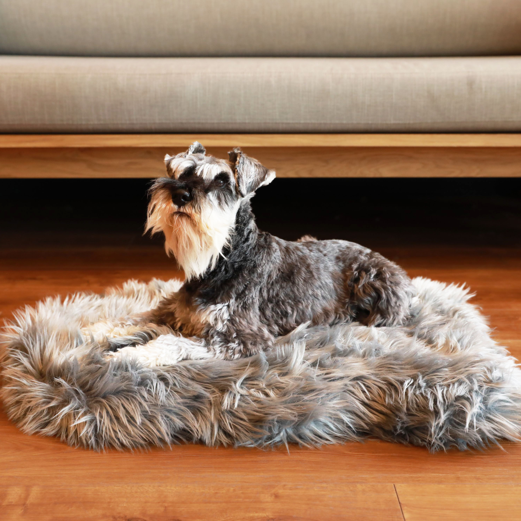 PupRug by Paw.com™ Faux Fur Orthopedic Dog Bed - Curve Charcoal Grey、mySite、solidvoid