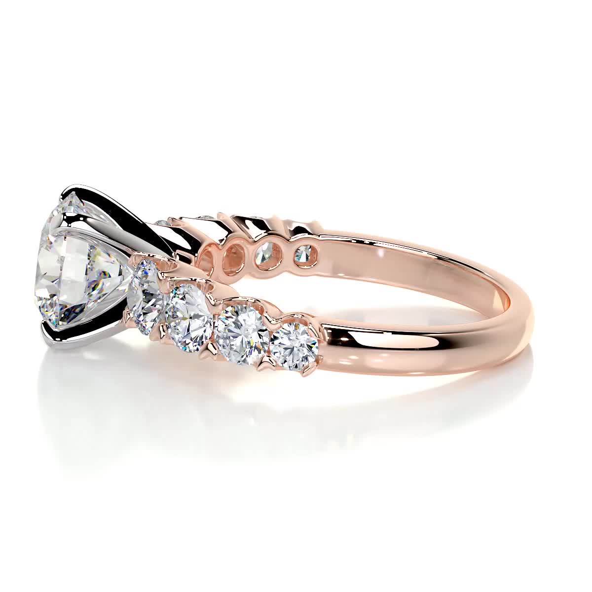 Mai Moissanite & Diamond Ring -14K Rose Gold、mySite、hinf8tx79