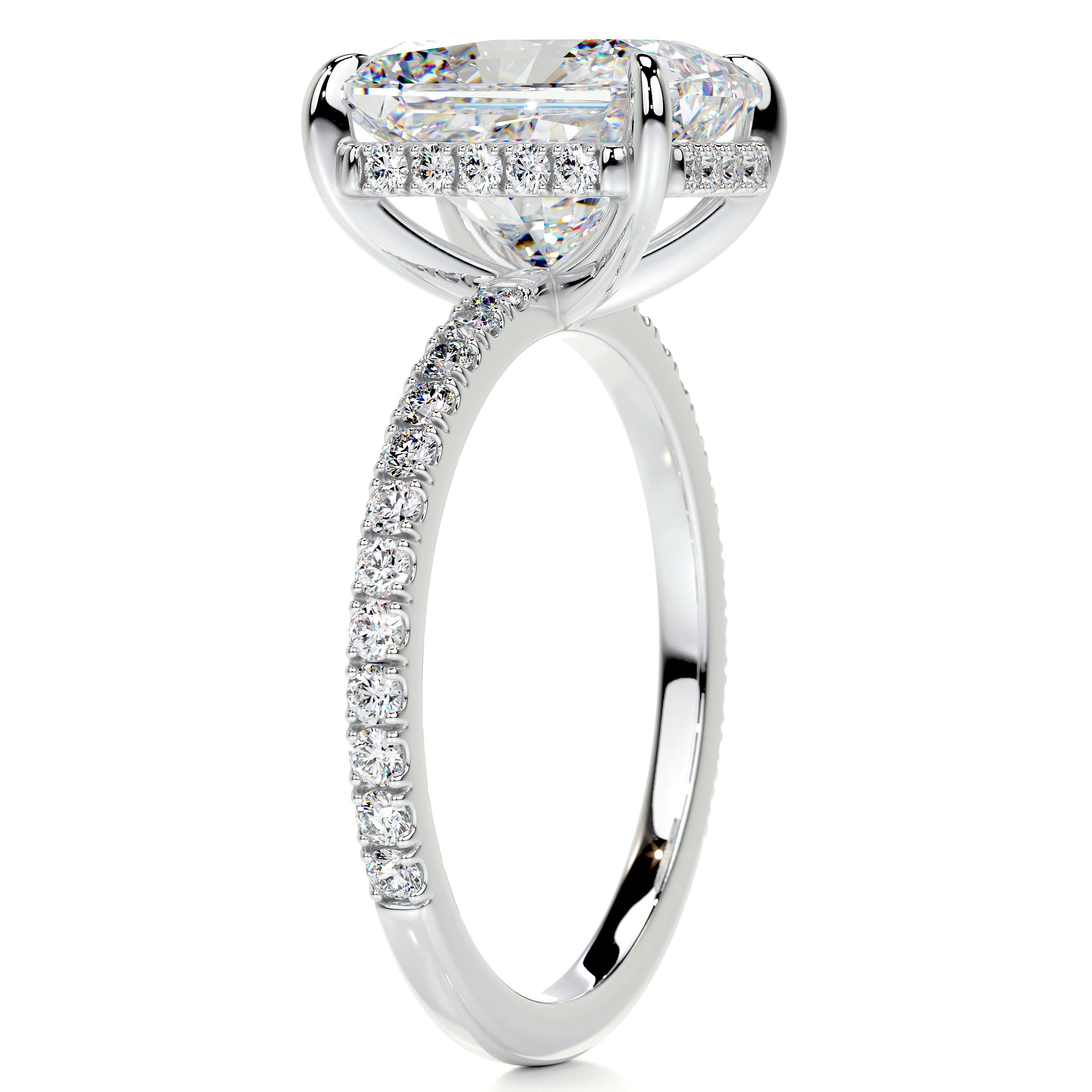 Luna Moissanite & Diamond Ring -14K White Gold (RTS)、mySite、hinf8tx79