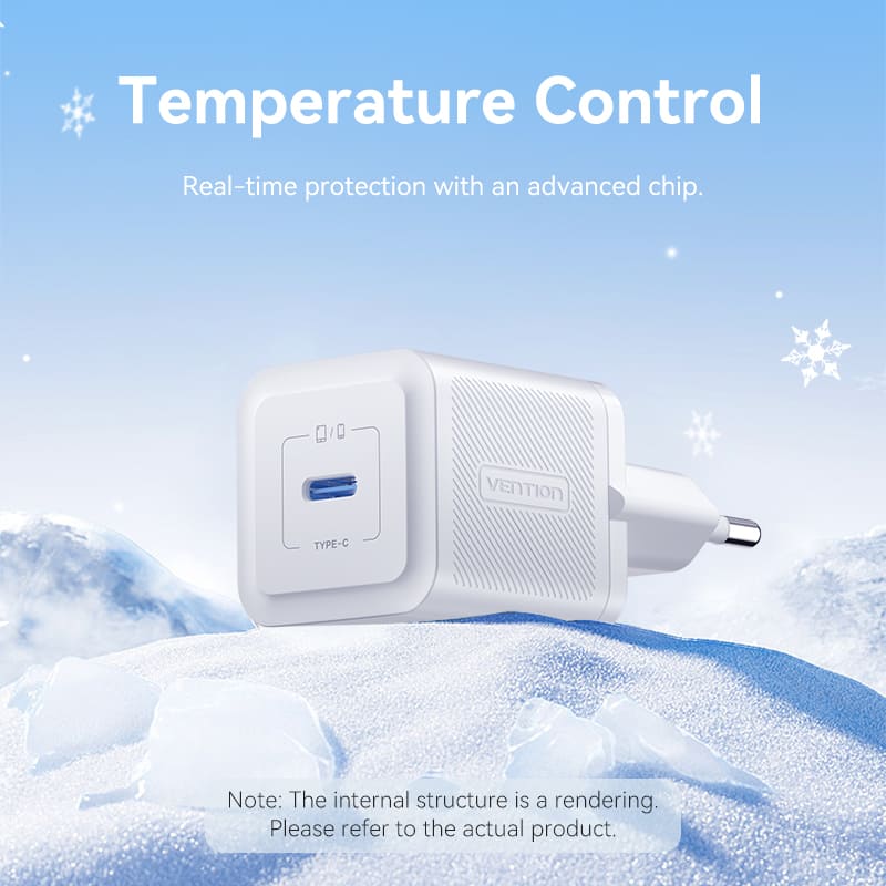 Vention 1-Port USB-C GaN Charger 20W with USB-C to USB-C Cable 1M EU-Plug、mySite、fannypackpong