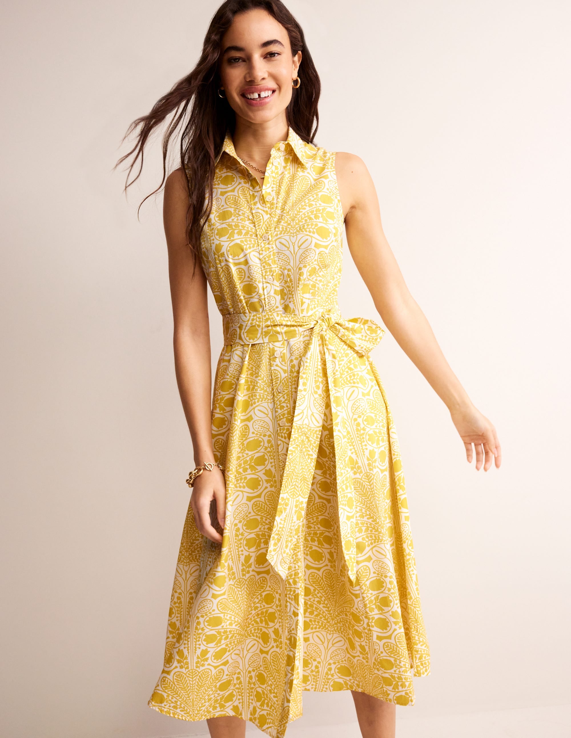 Amy Sleeveless Shirt Dress-Passionfruit, Gardenia Swirl、mySite、ashleygrahame