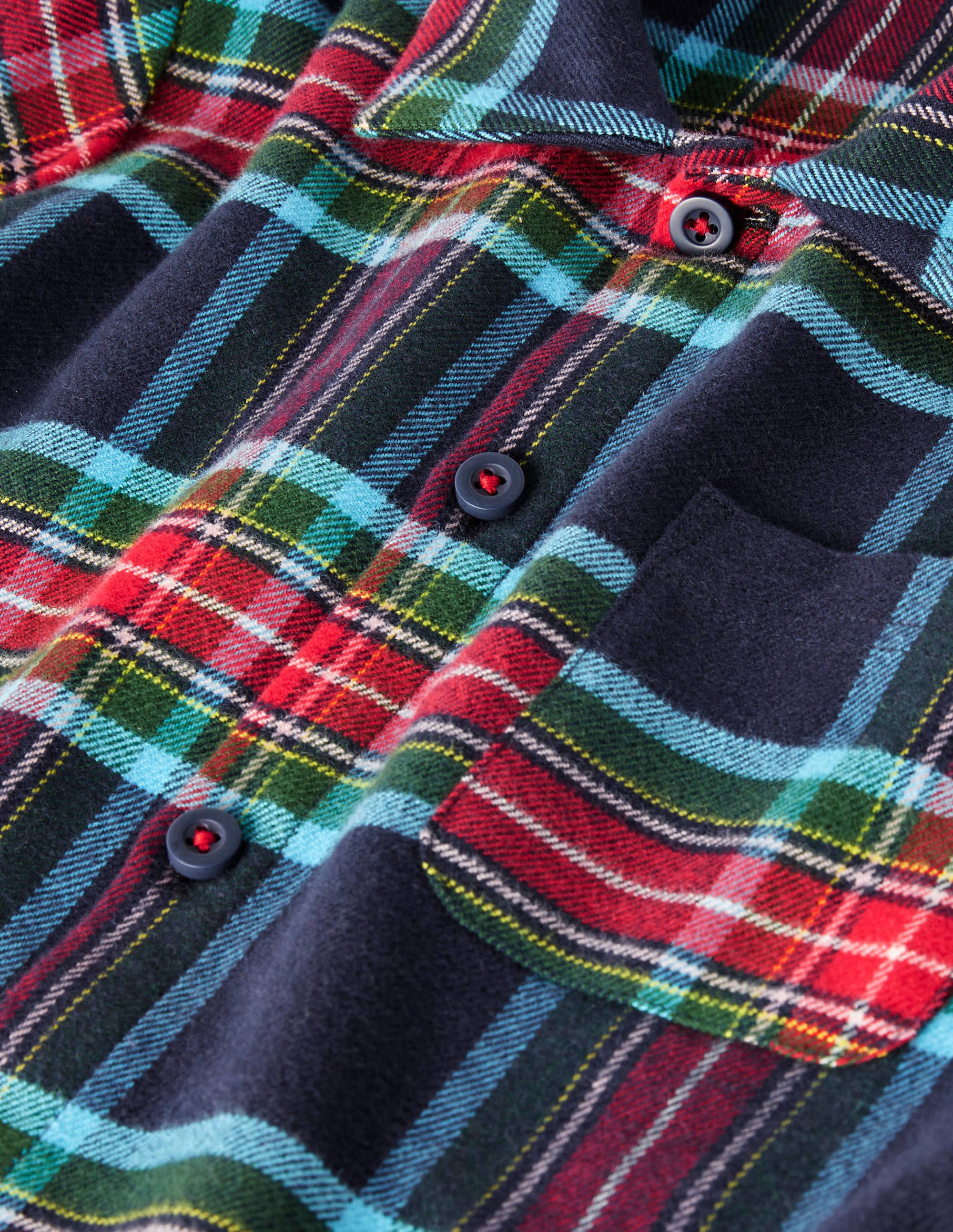  Cosy Brushed Woven Pyjama Set-College Navy/Rockabilly Red、mySite、ashleygrahame