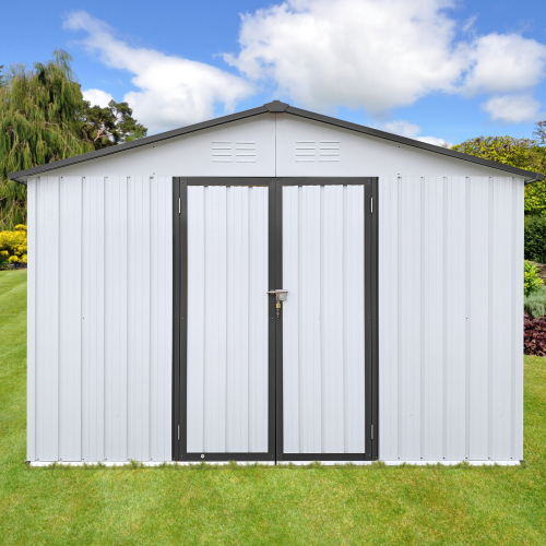 Metal garden sheds 12ft×10ft outdoor storage sheds Dark-grey、、eastwooduniform