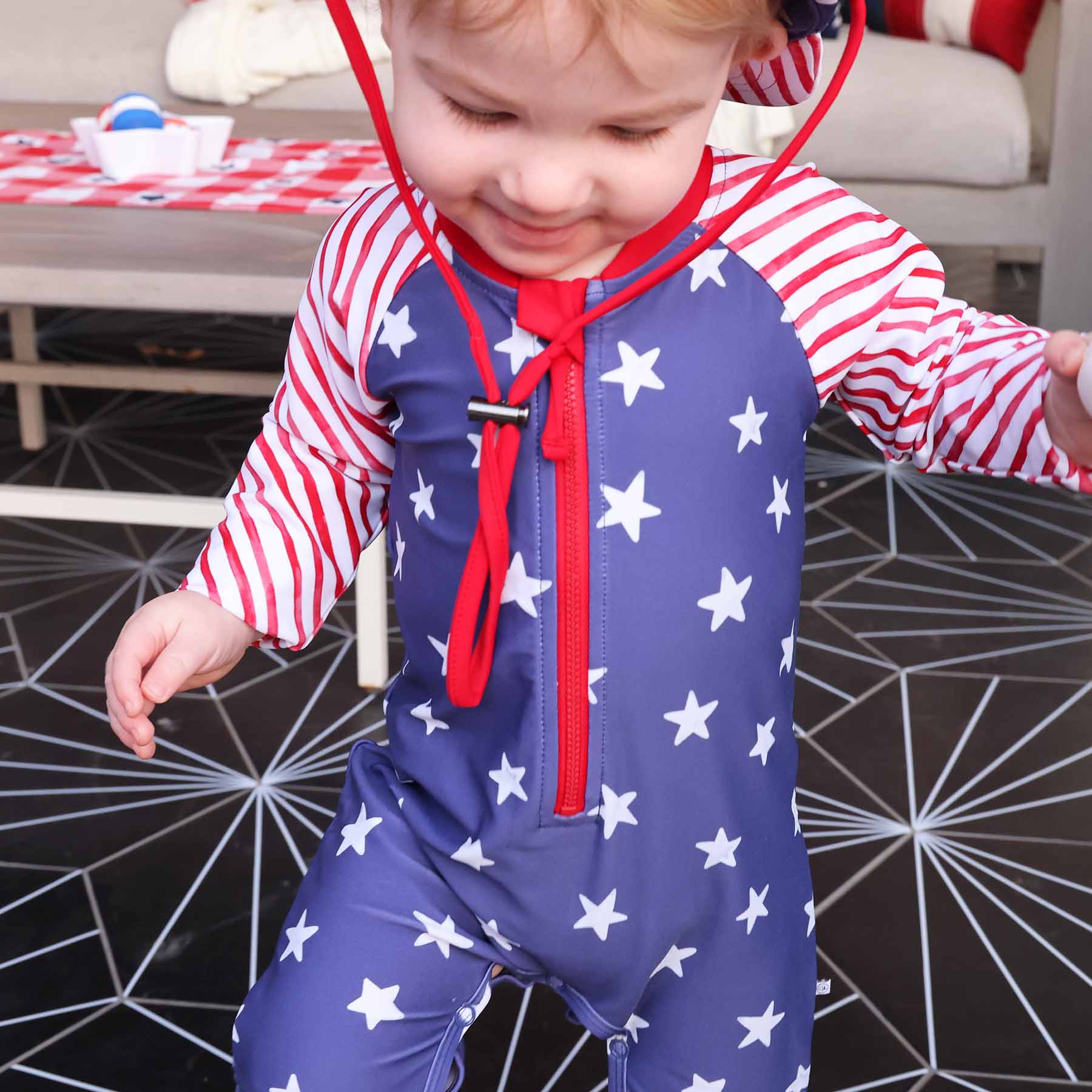  Long Sleeve Rash Guard Swim Romper Shortie | Star-Spangled Summer、mySite、layawaytickets