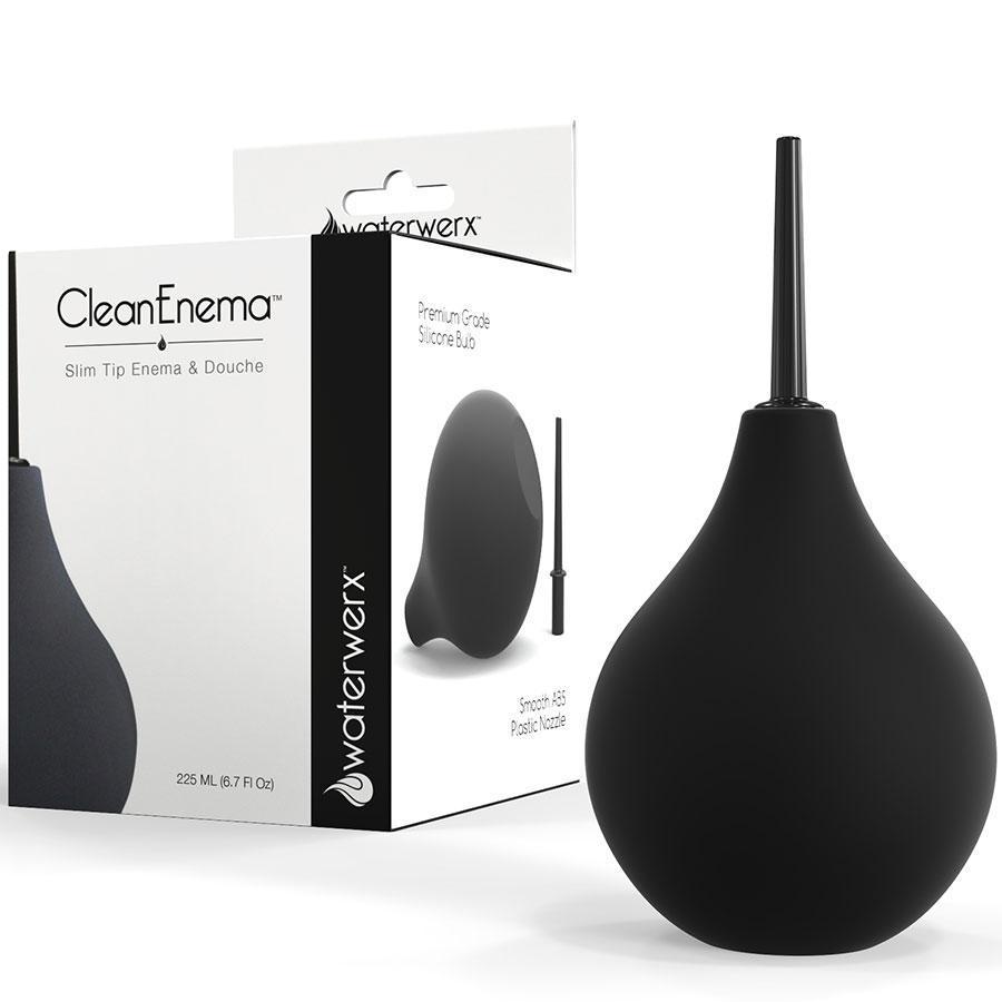 Clean Enema by Waterwerx Thin Tip Silicone Anal Douche 7.6 fl oz、mySite、bottomscart