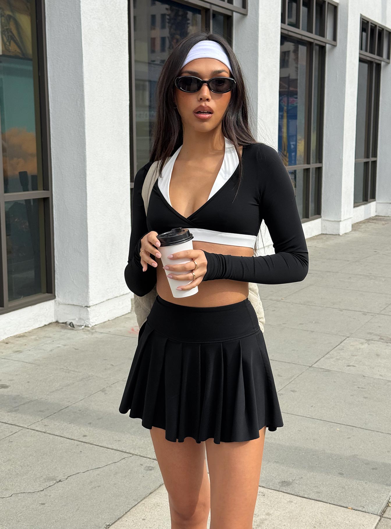 Dynamic Pleat Active Skort Black、mySite、solidvoid