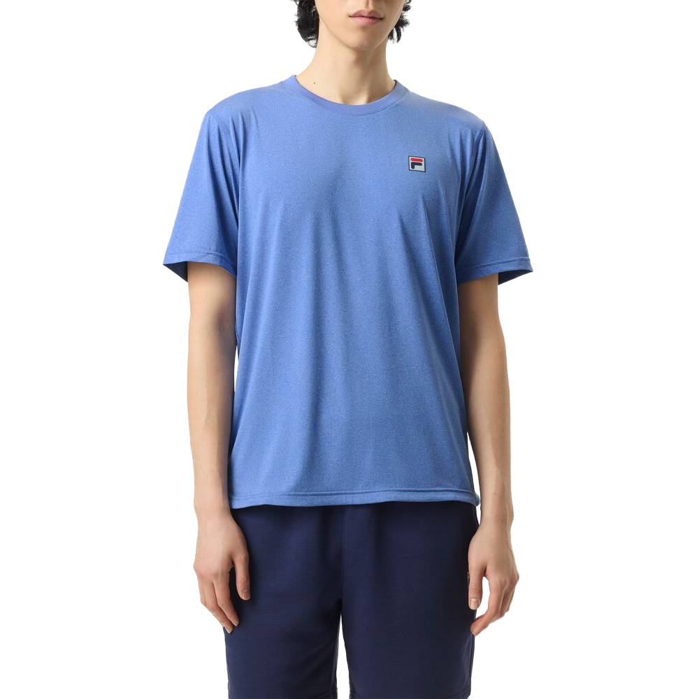 Fila Men's Scallop Hem Heather Crew Top (Dazzling Blue Heather)