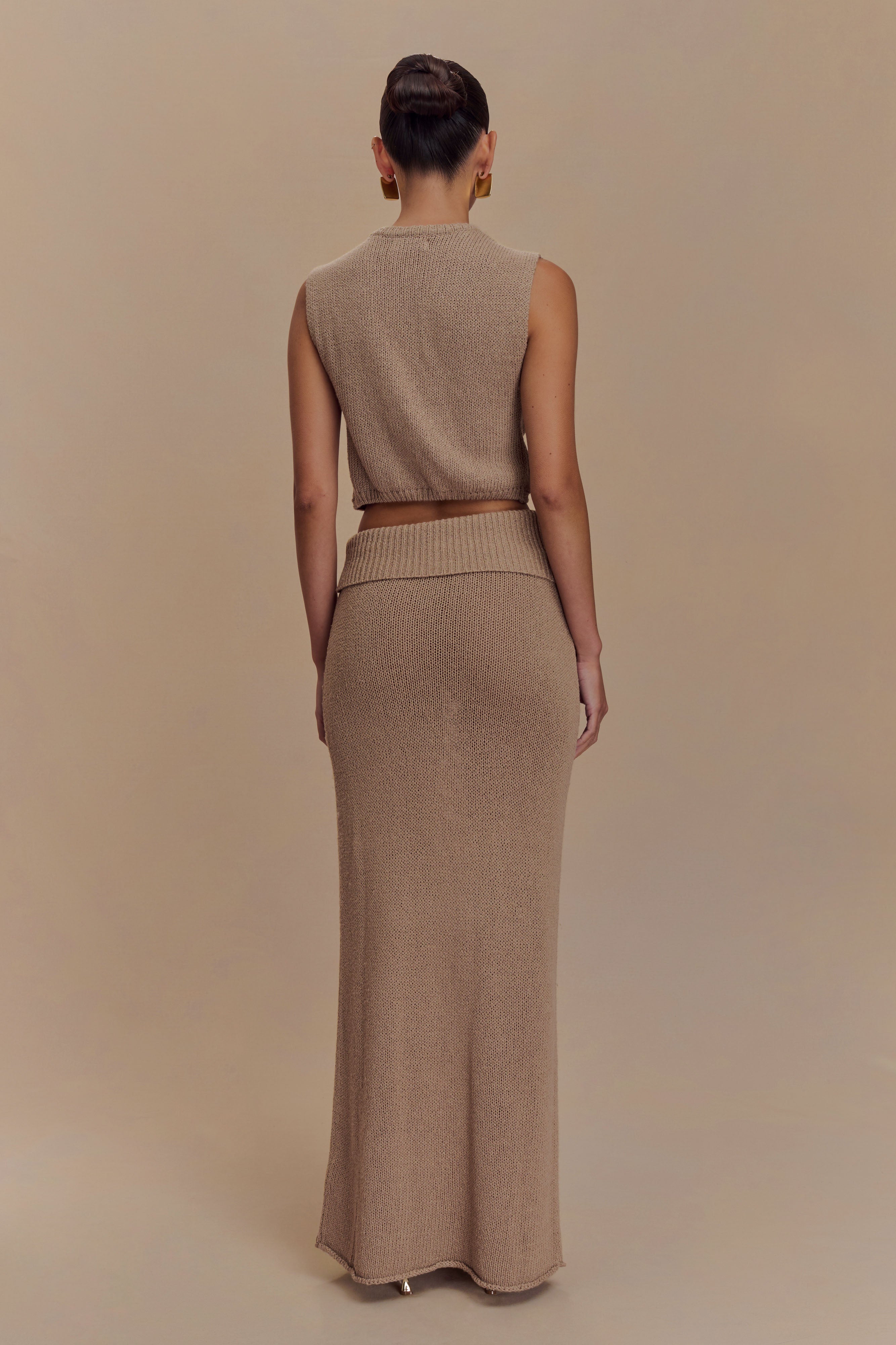 Sloane Knit Maxi Skirt - Latte、mySite、solidvoid