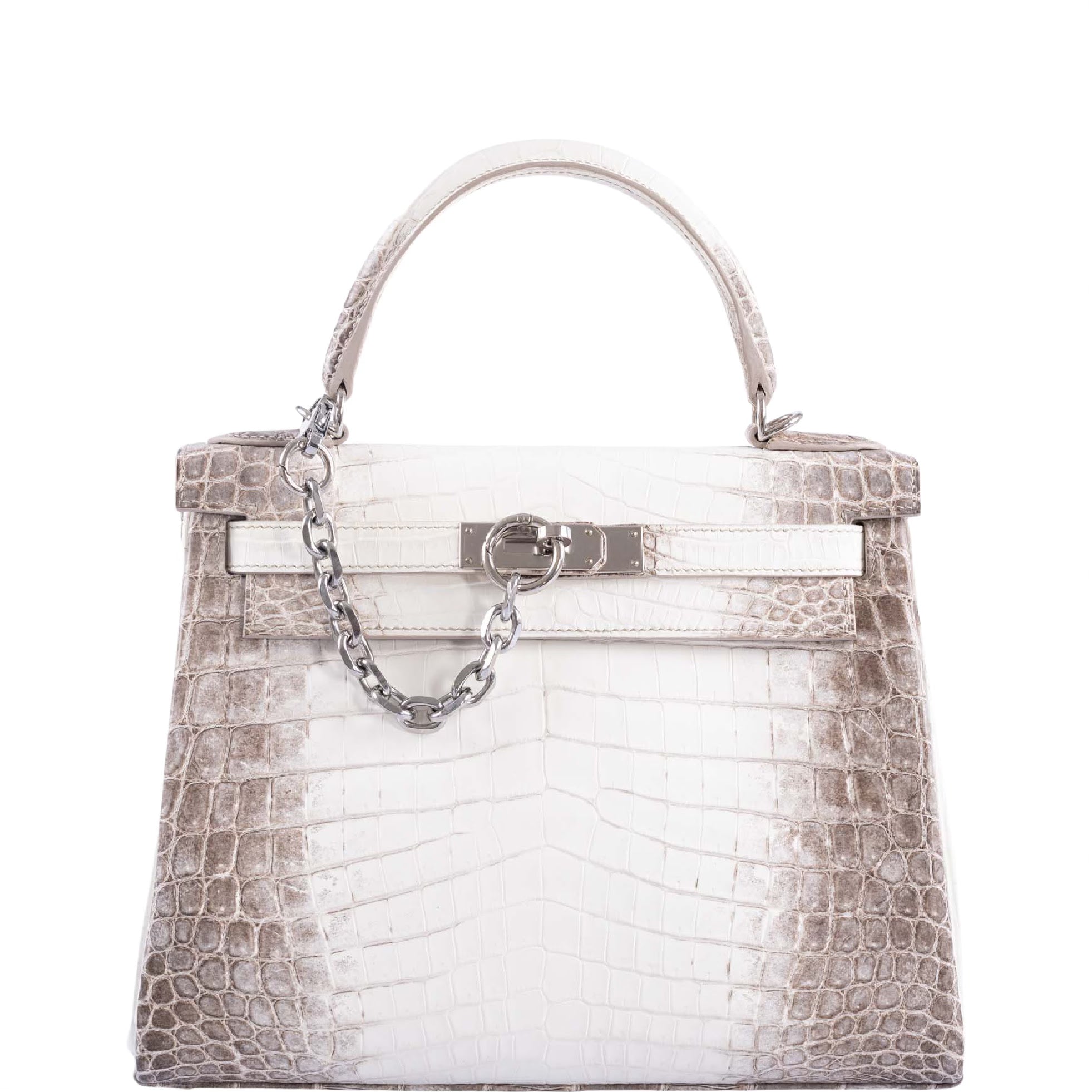 Hermès Kelly 25 Retourne White Himalayan Niloticus Crocodile Palladium Hardware、mySite、garminoutage.com