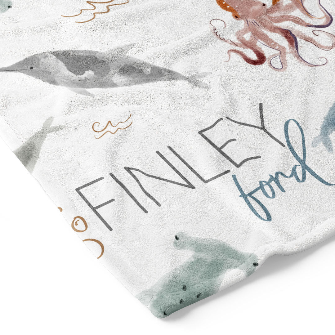  Sea Life Personalized Toddler Blanket、mySite、layawaytickets
