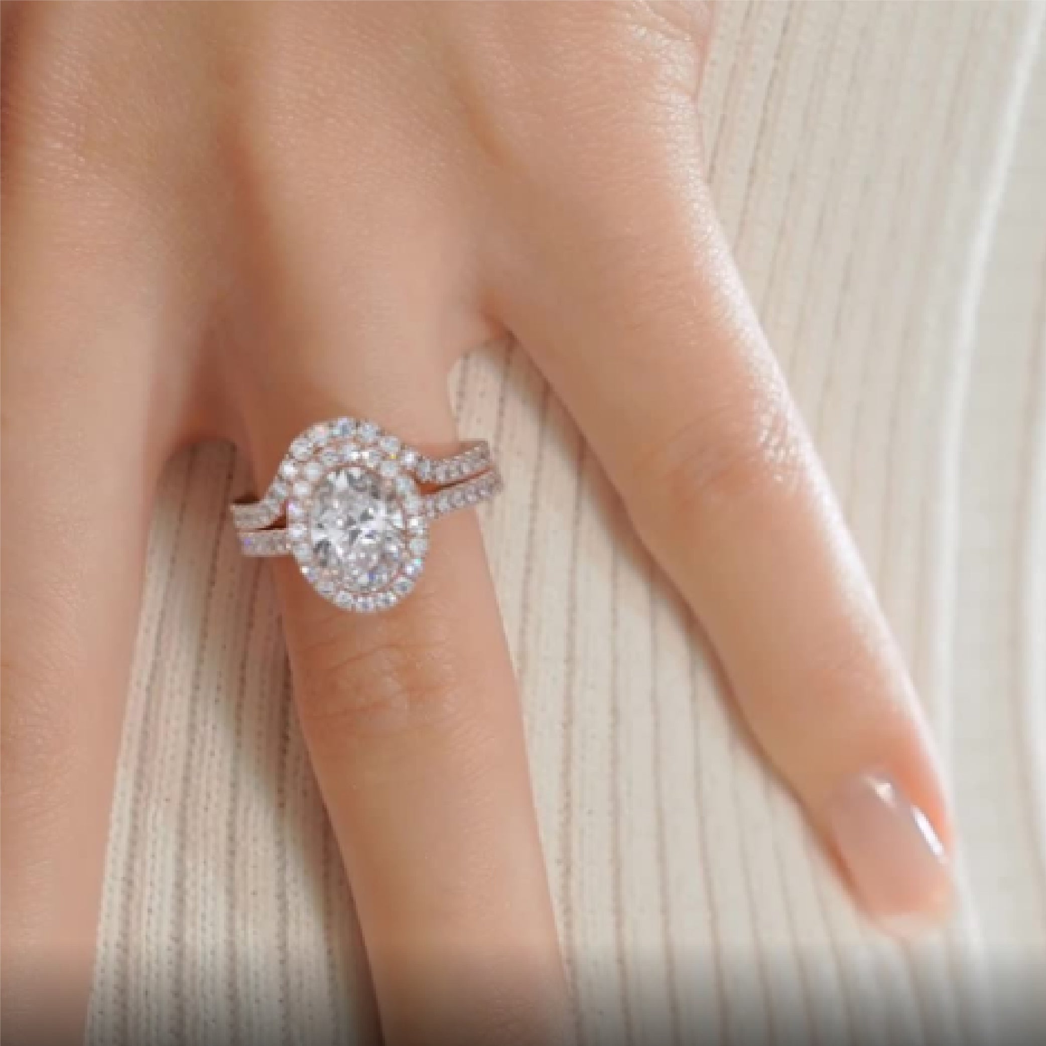 Maria Lab Grown Diamond Bridal Set - 14K Rose Gold、mySite、hinf8tx79