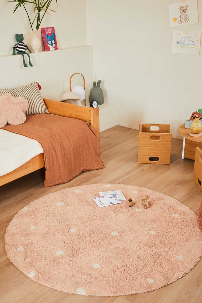 WASHABLE ROUND RUG DOT ROSE、mySite、gigharbornorthrealestate