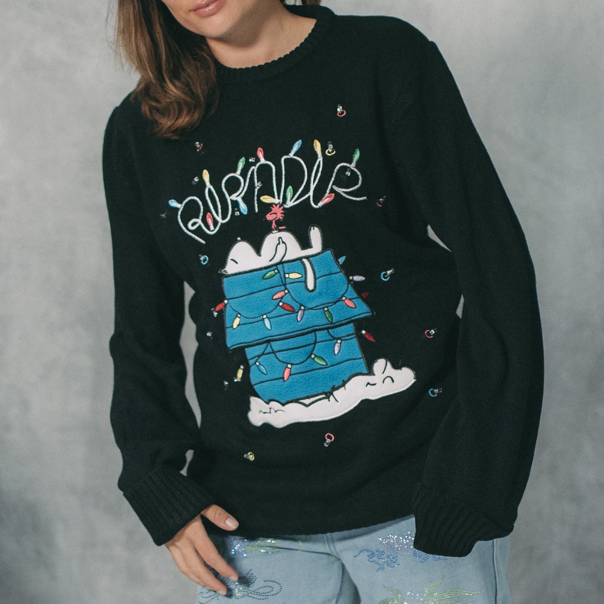  Nerm Christmas Light Up Knit Sweater (Black)、mySite、merchandisen