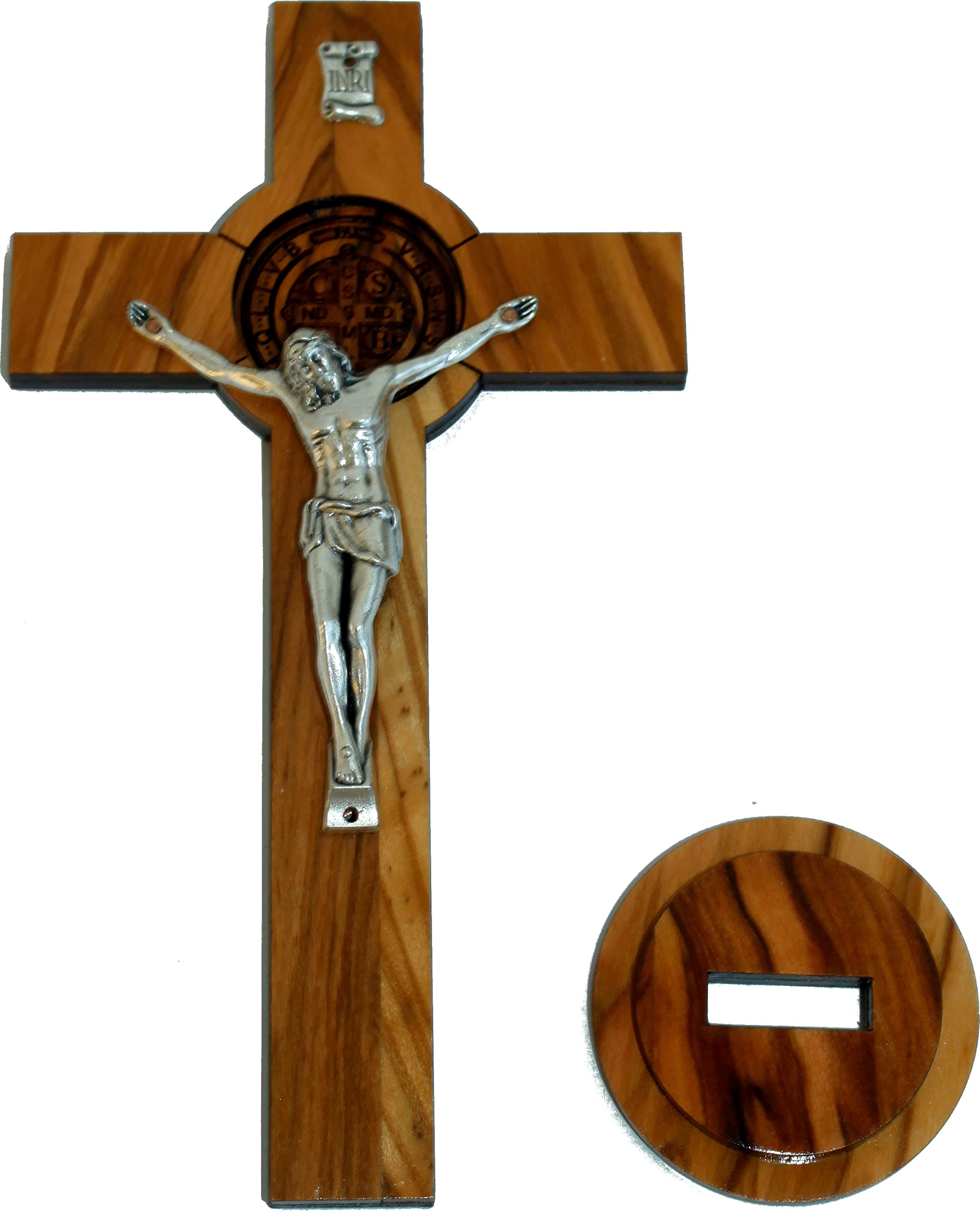  Holy Land Market Olive Wood Table and Wall St. Benedict Crucifix ( 6.75 Inches )、mySite、elrpsem3k