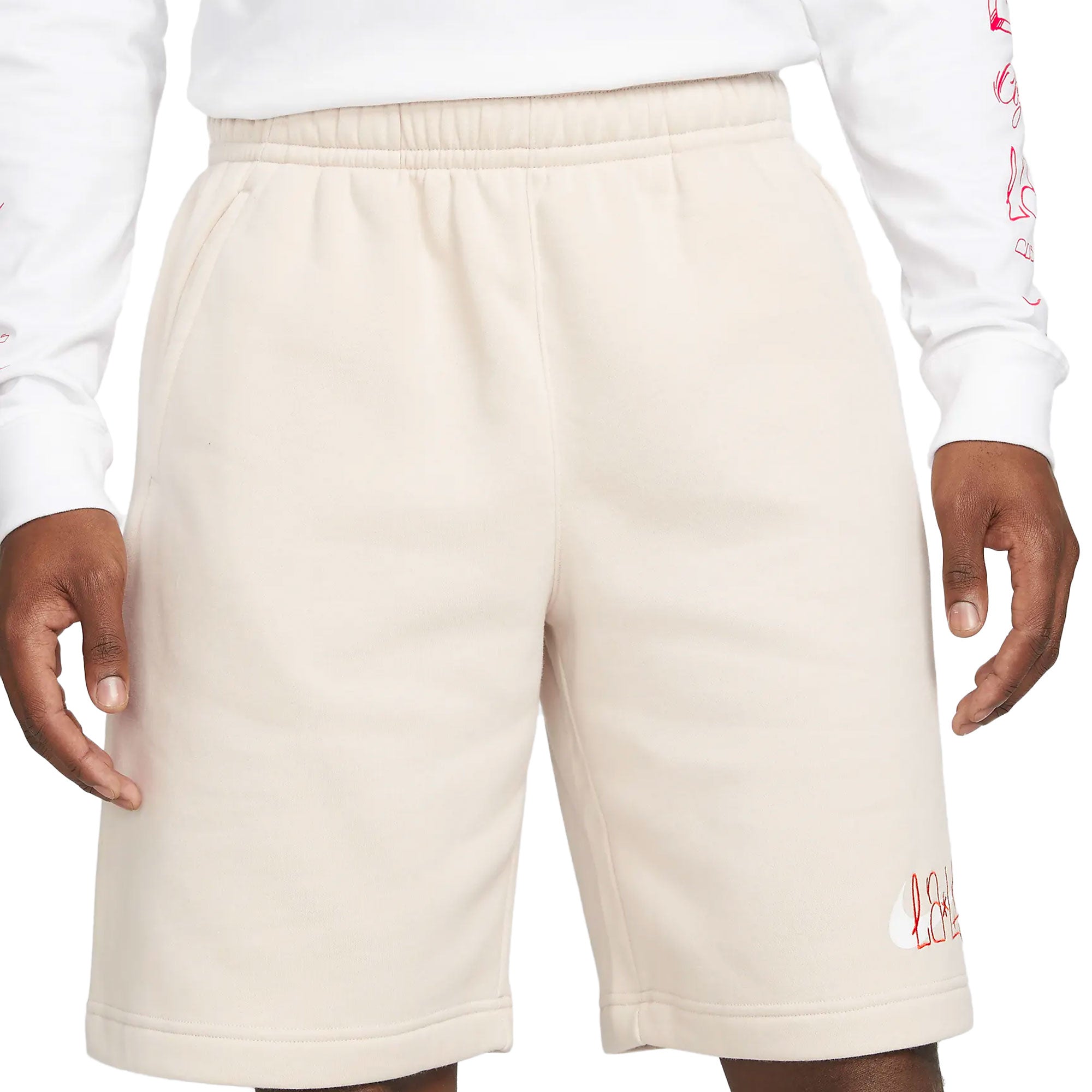 Nike Men's Club America 2021/22 Fleece Shorts Desert Sand/White、mySite、noshort