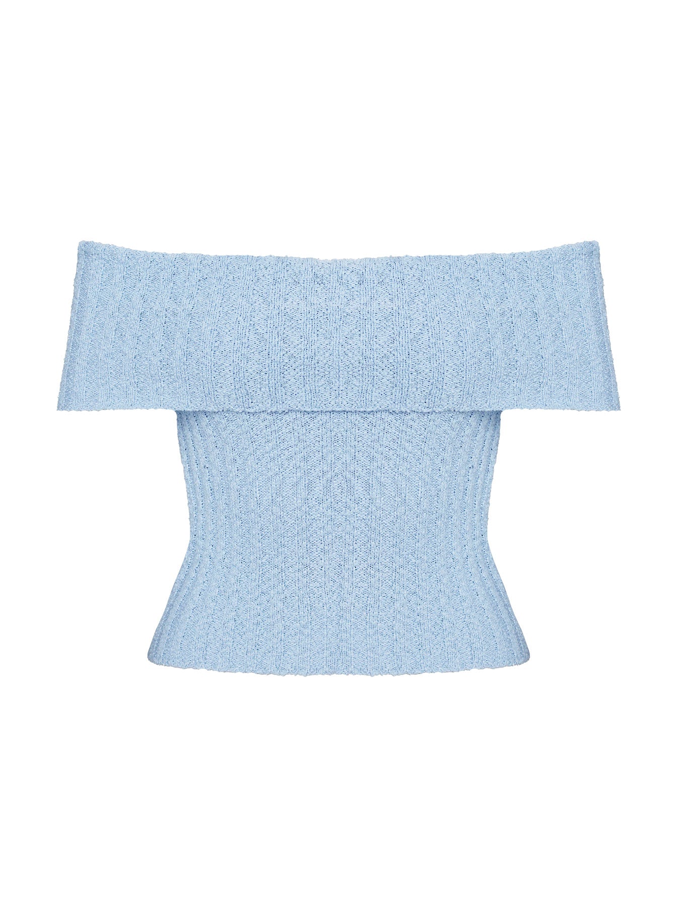 Murmur Off Shoulder Top Blue、mySite、solidvoid