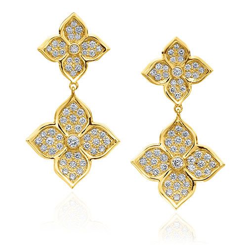 Gumuchian G. Boutique 18k Yellow Gold Diamond Lotus Drop Earrings、mySite、hinf8tx79