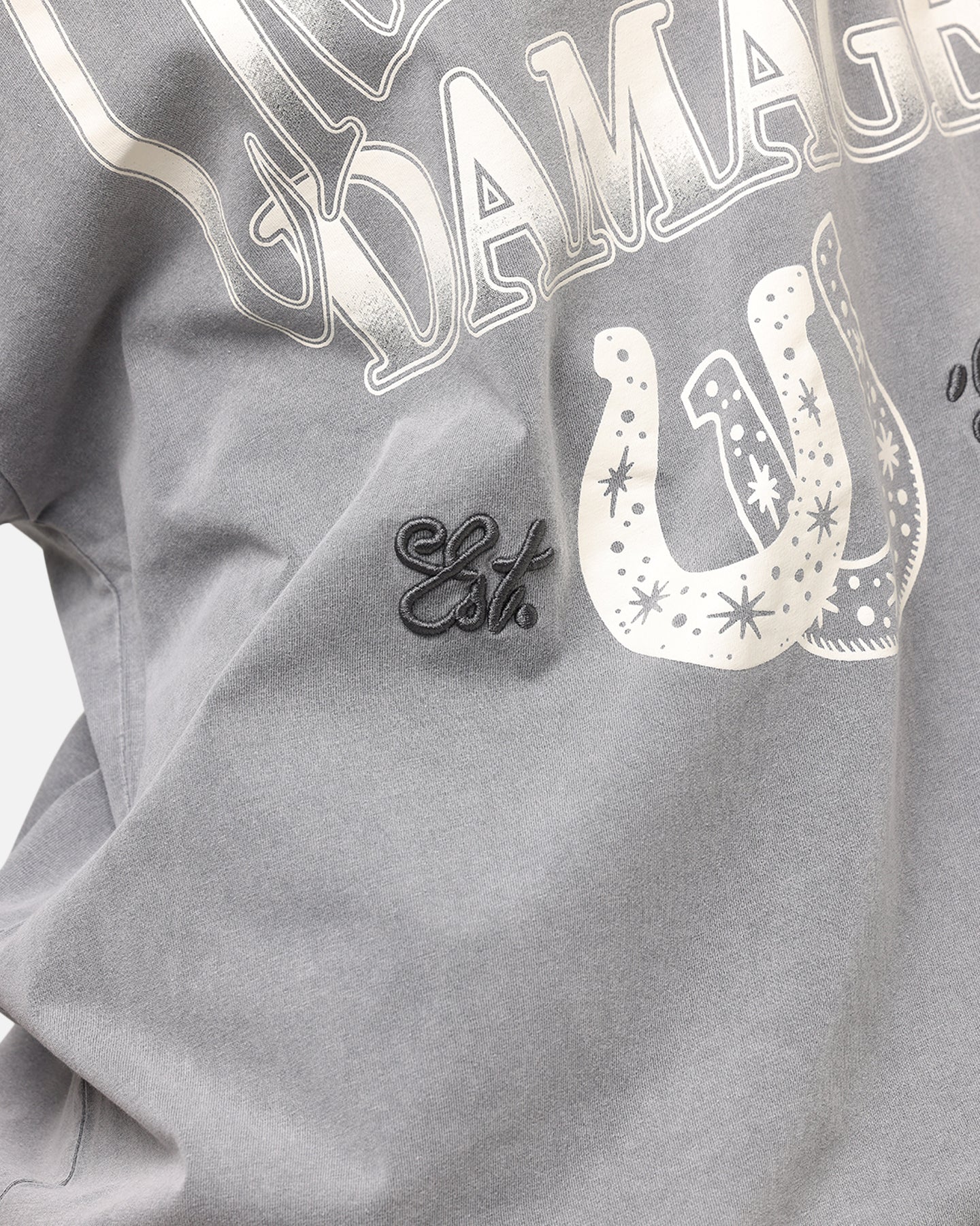 Criminal Damage Horseshoe T-Shirt Washed Black、mySite、zt4zffjzw