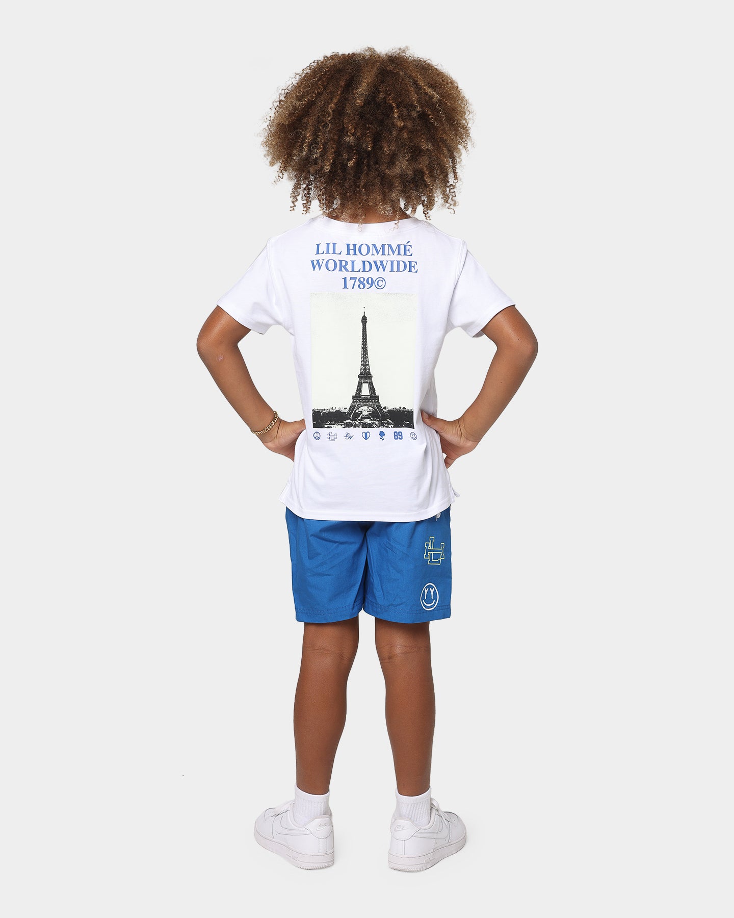 Lil Homme Kids' Worldwide T-Shirt Set White/Blue、mySite、zt4zffjzw